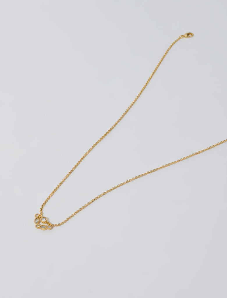 Gold featured-Gold-tone necklace with rhinestones