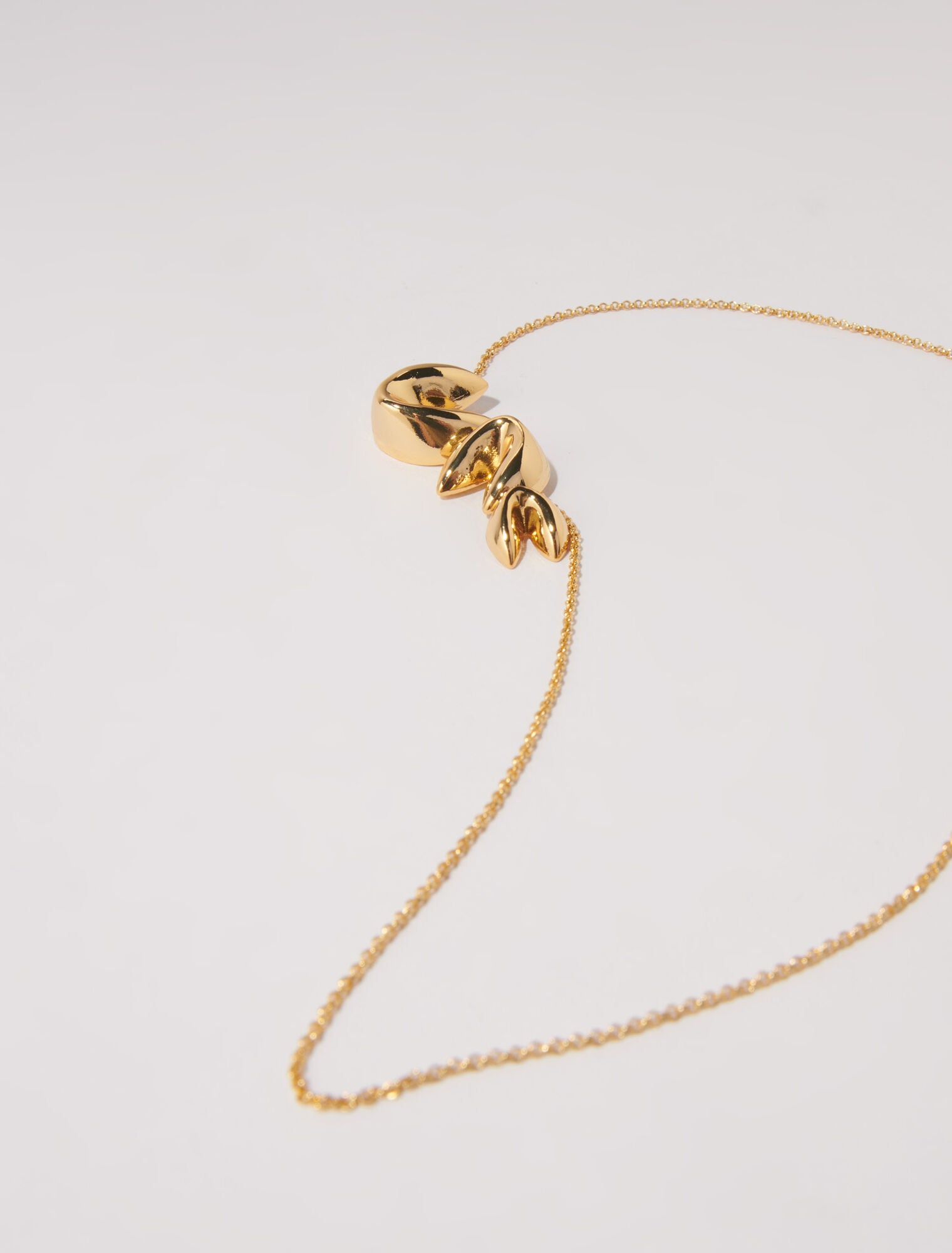 Gold featured-Long fortune cookie necklace