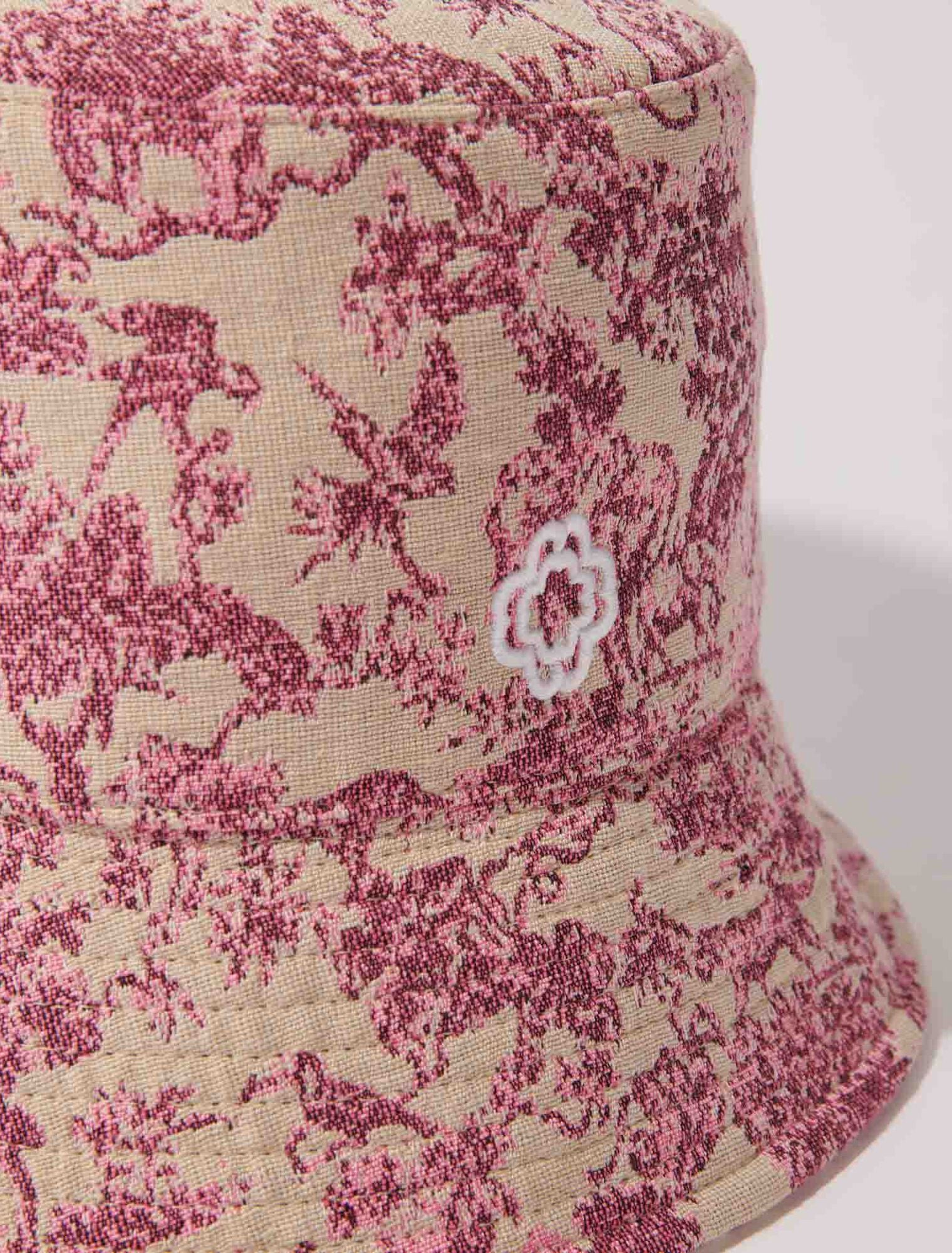 Pink toile de jouy featured-Patterned cotton bucket hat