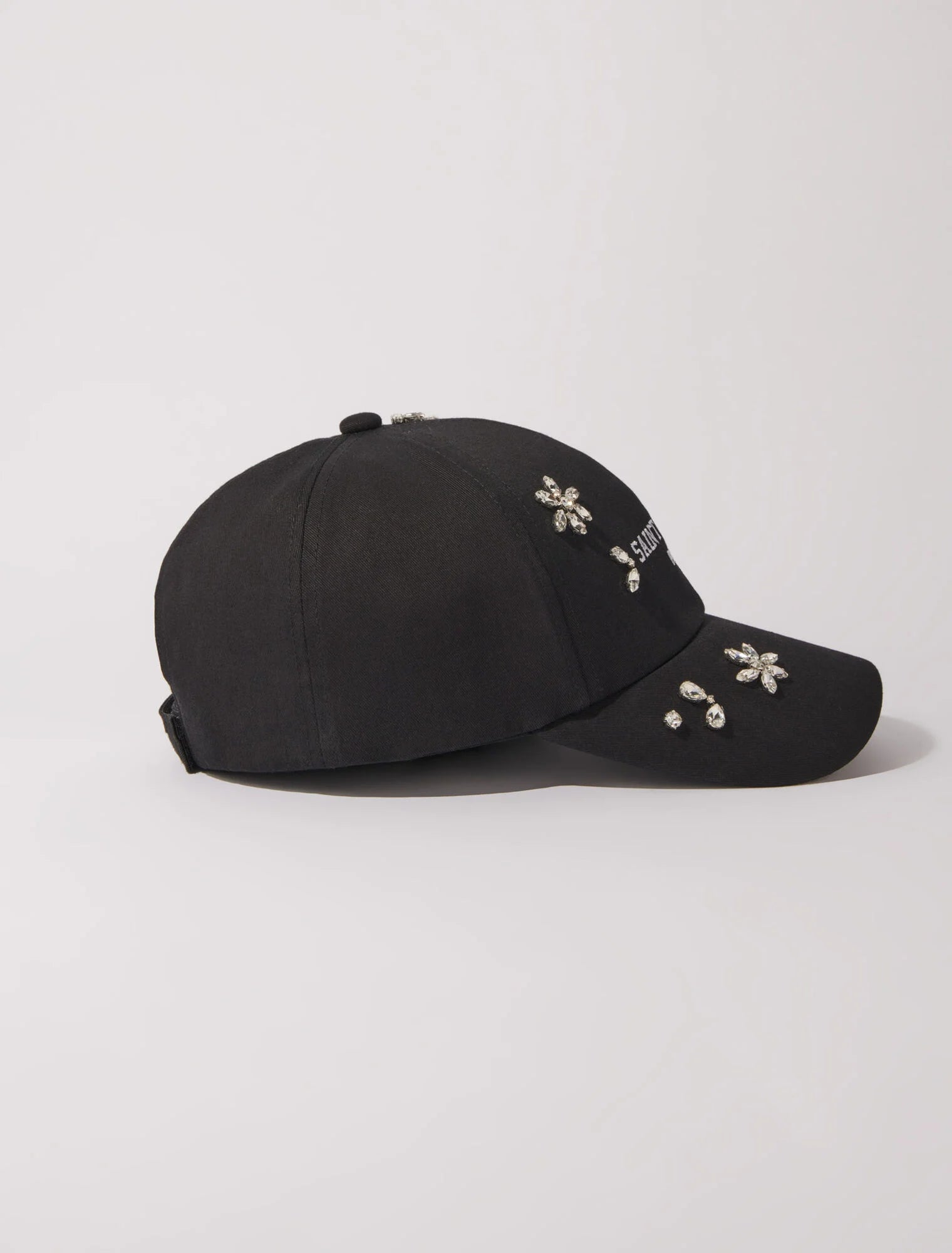 Black featured-Cotton and rhinestone cap