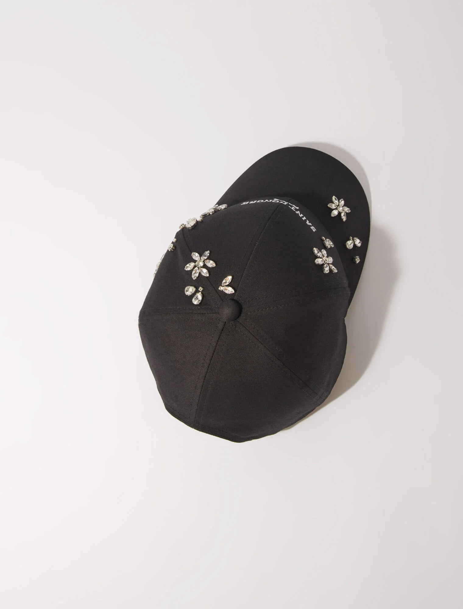 Black featured-Cotton and rhinestone cap