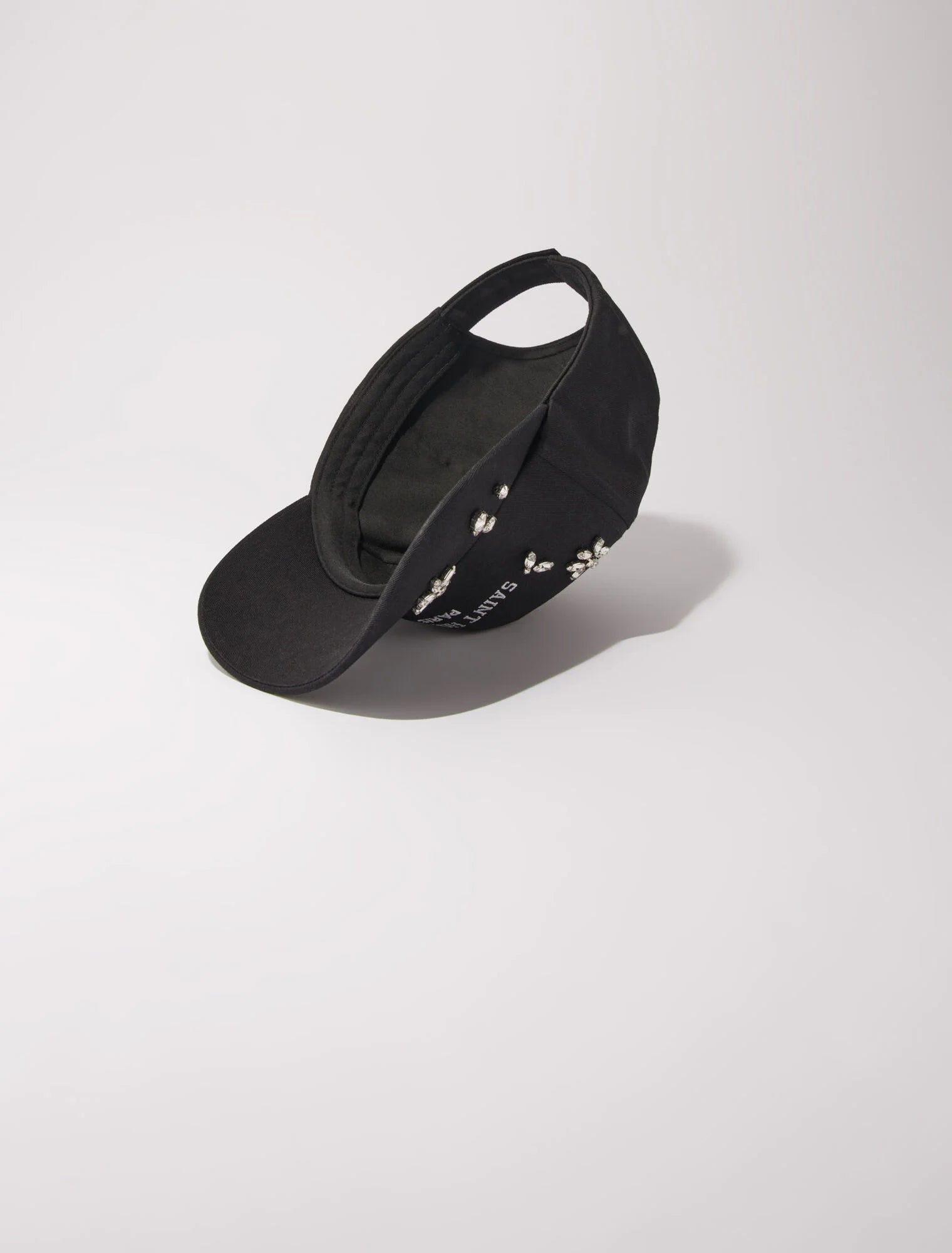 Black featured-Cotton and rhinestone cap