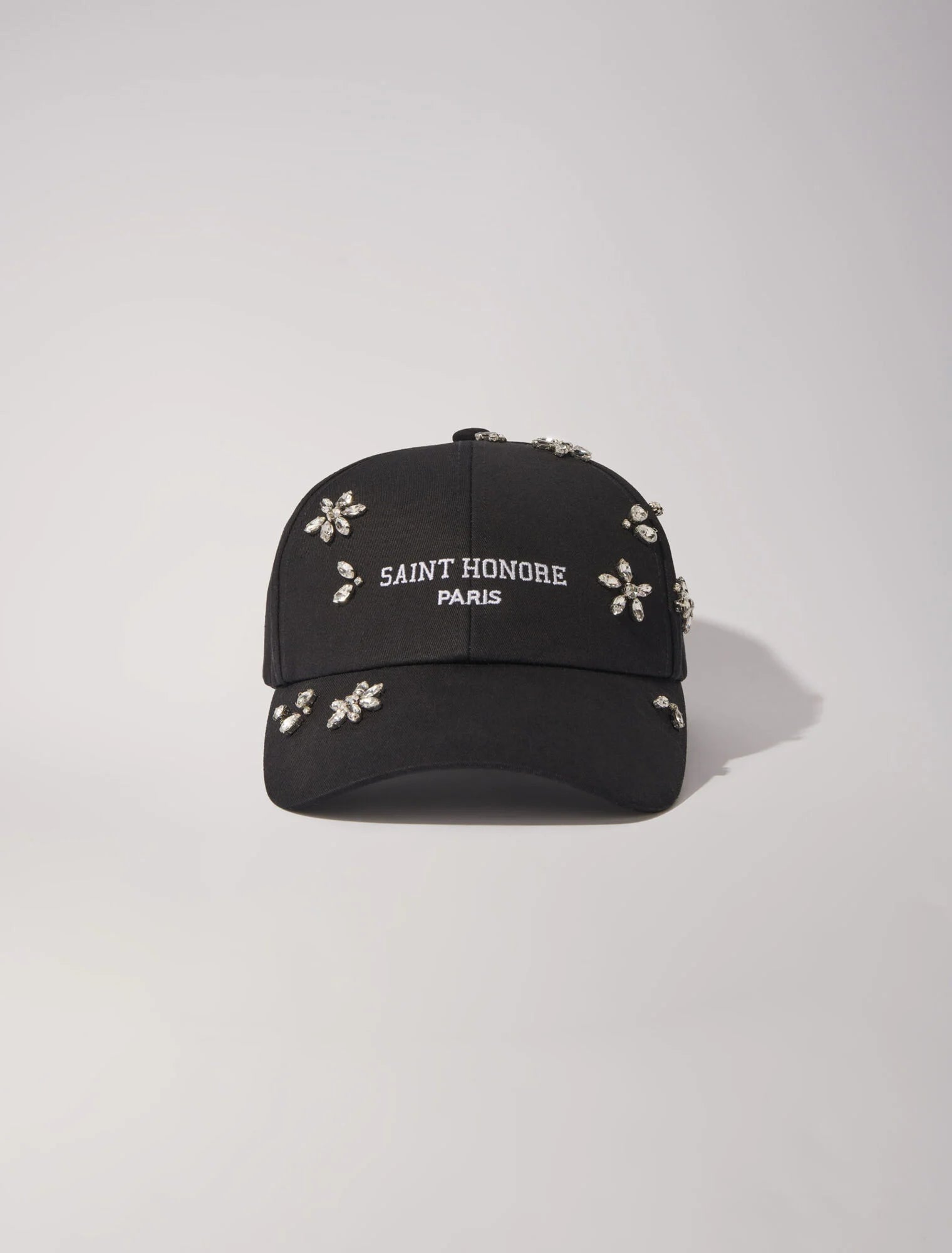 Black featured-Cotton and rhinestone cap