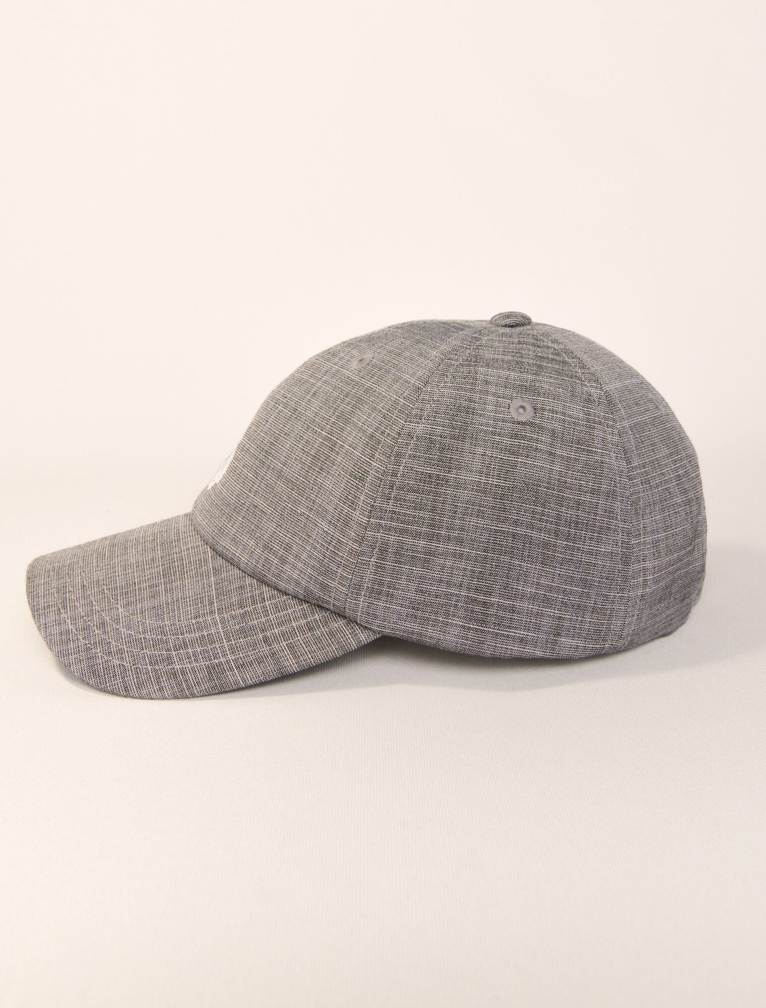 Grey-Printed cotton cap