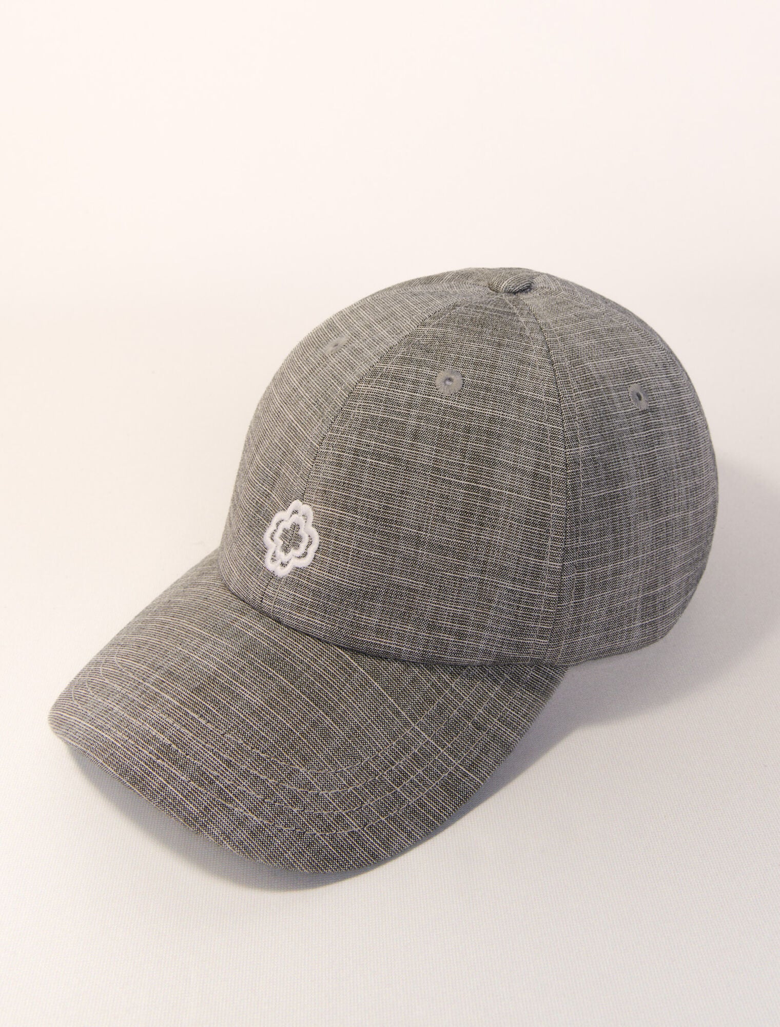 Grey-Printed cotton cap