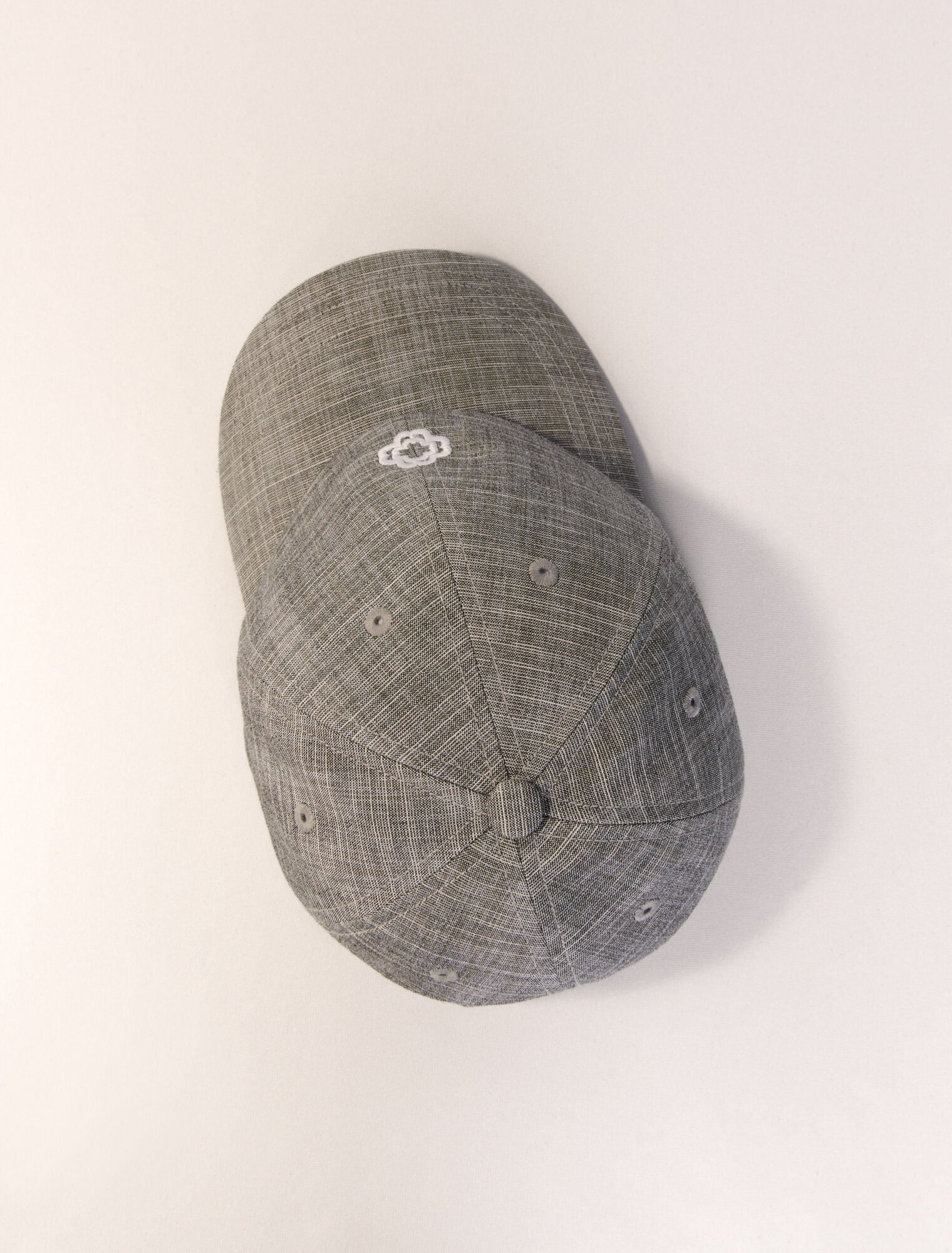 Grey-Printed cotton cap