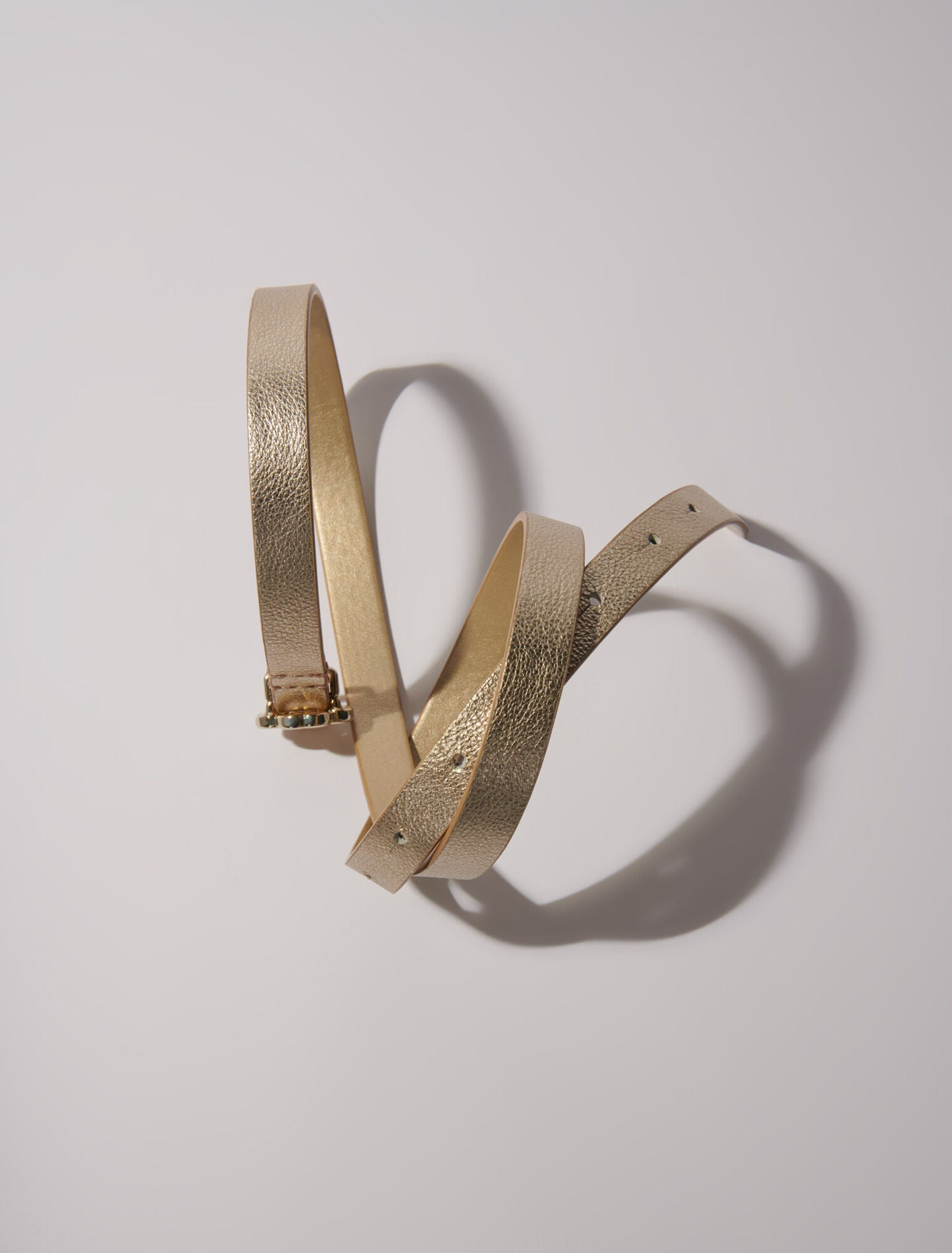 Light Gold featured-Slim belt with Clover buckle