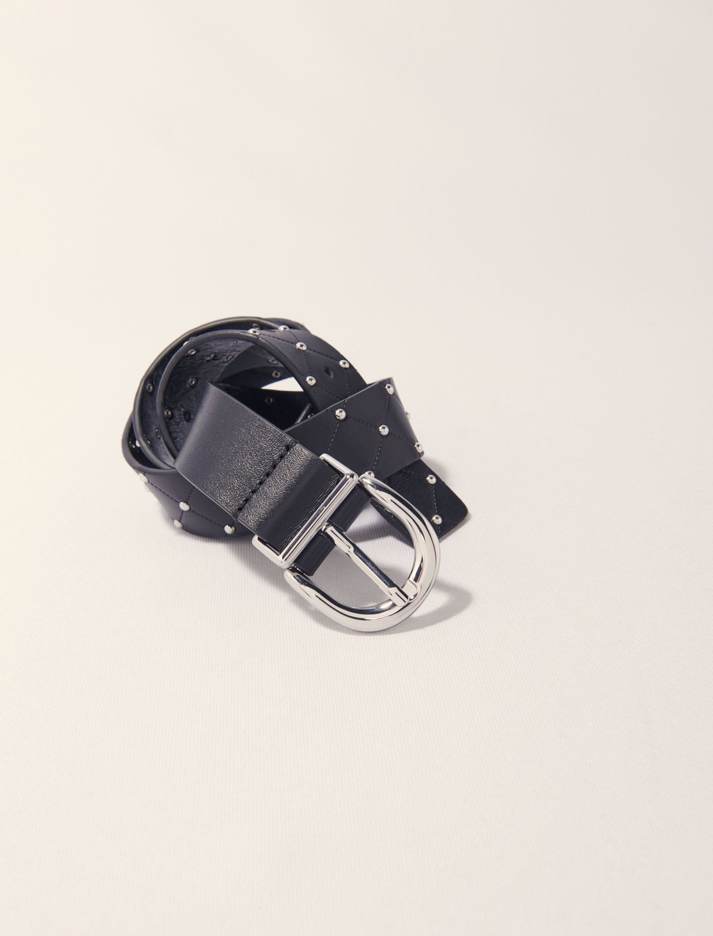 Black-Stud Detailed Belt