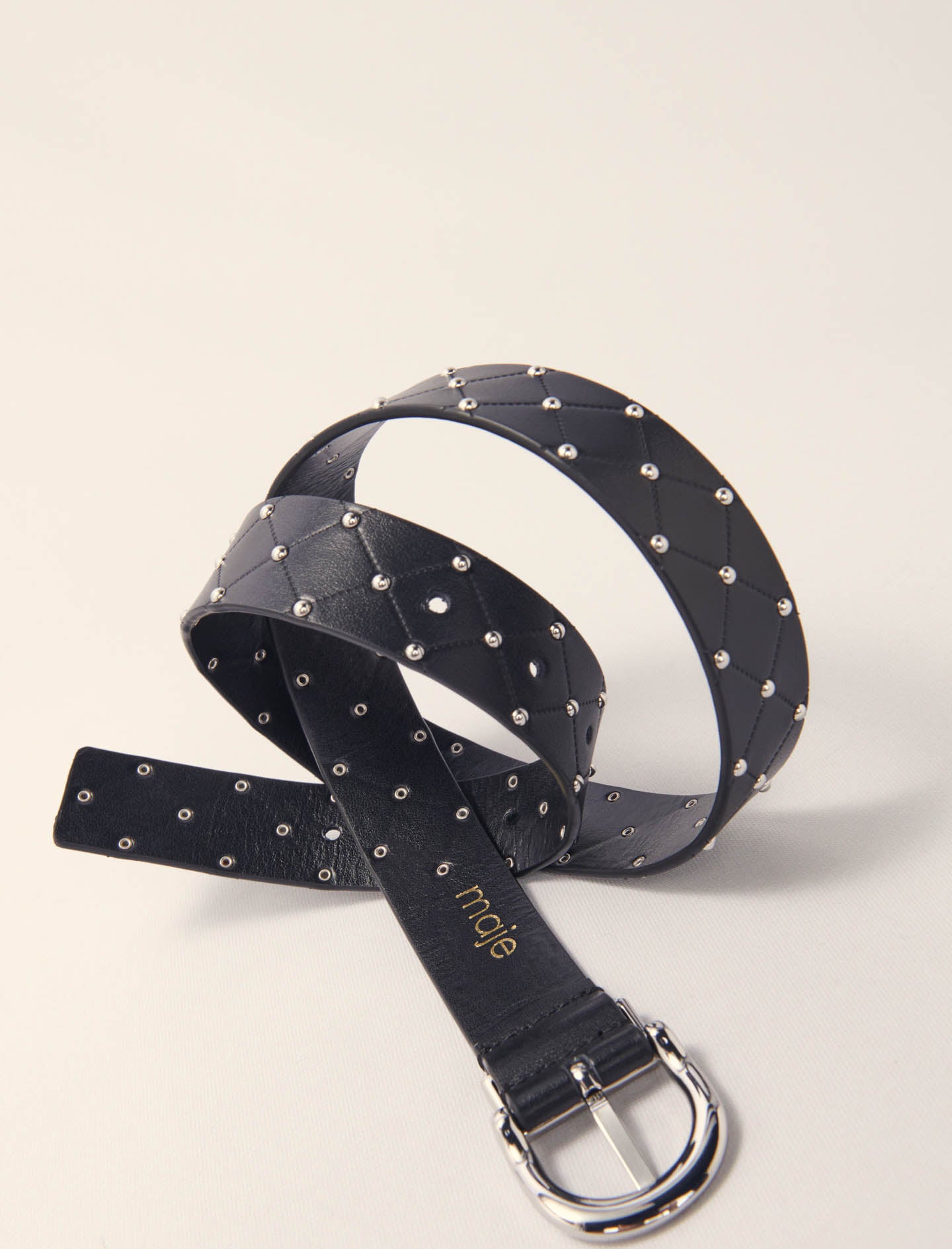 Black-Stud Detailed Belt