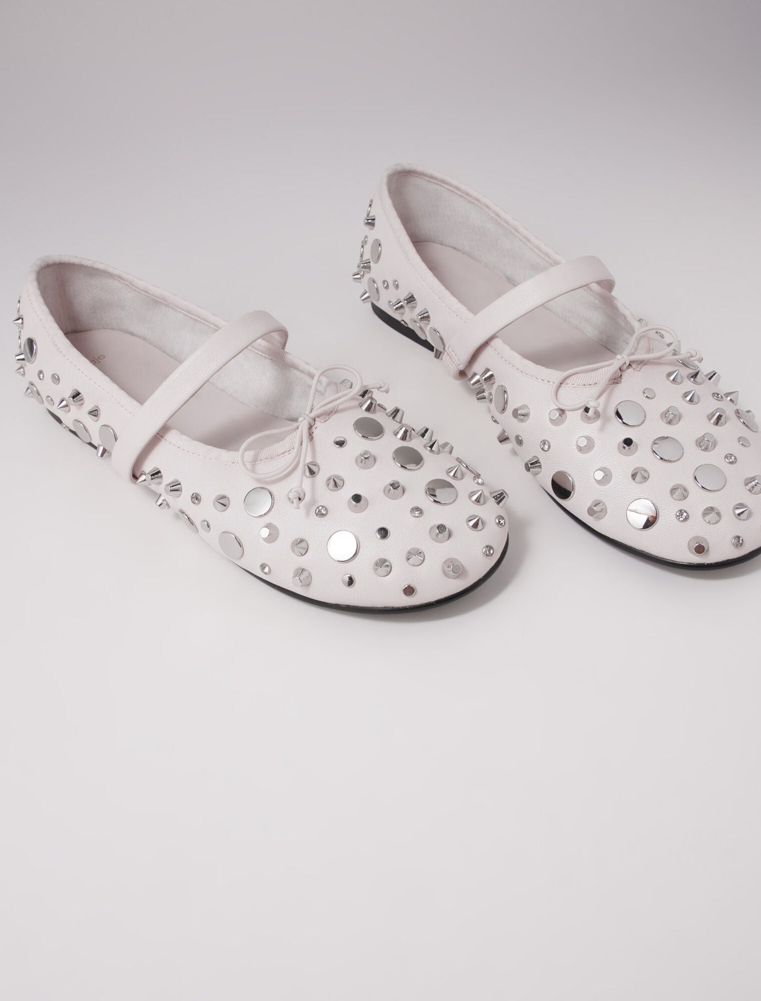 Vanilla Ecru featured-Studded ballet flats