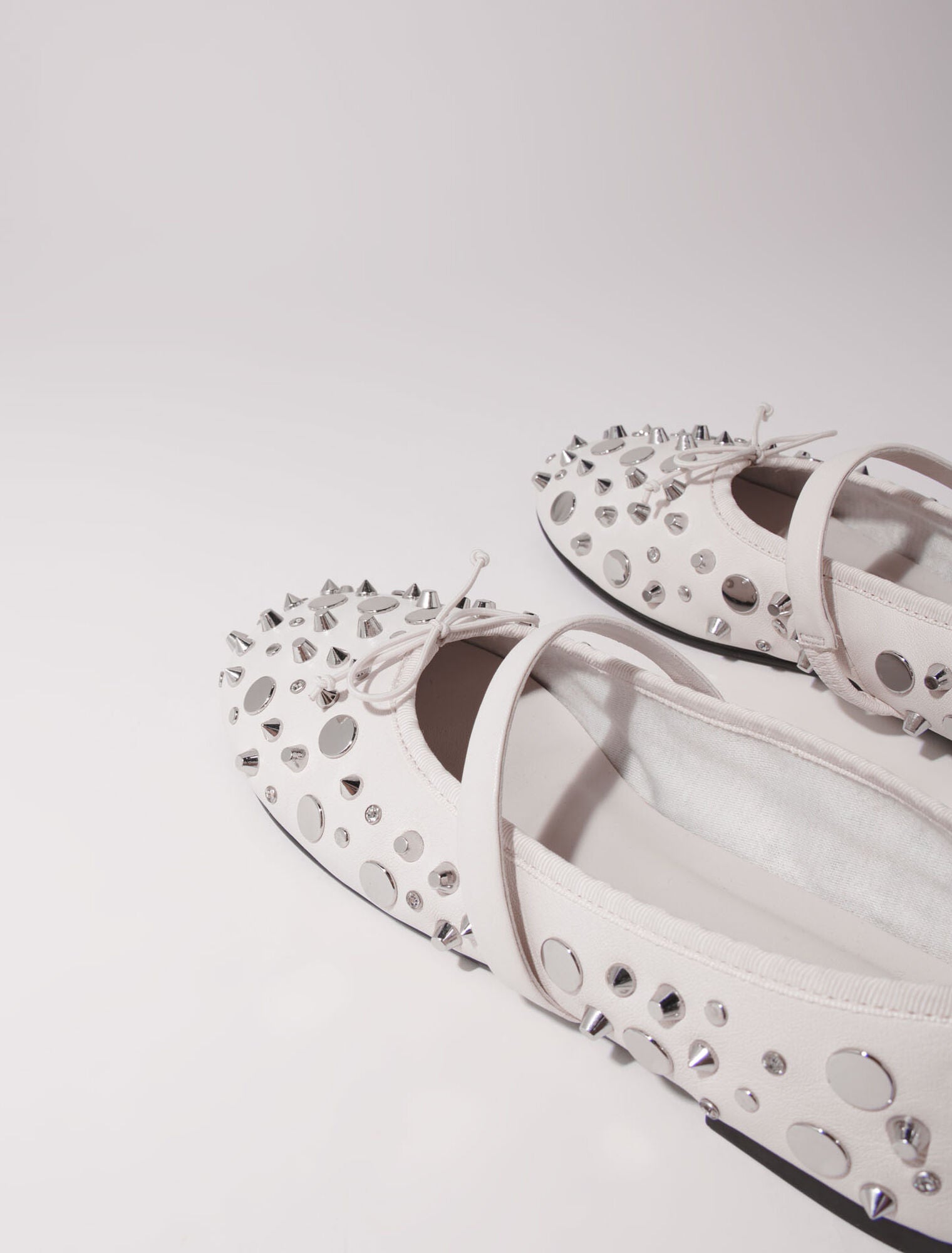 Vanilla Ecru featured-Studded ballet flats