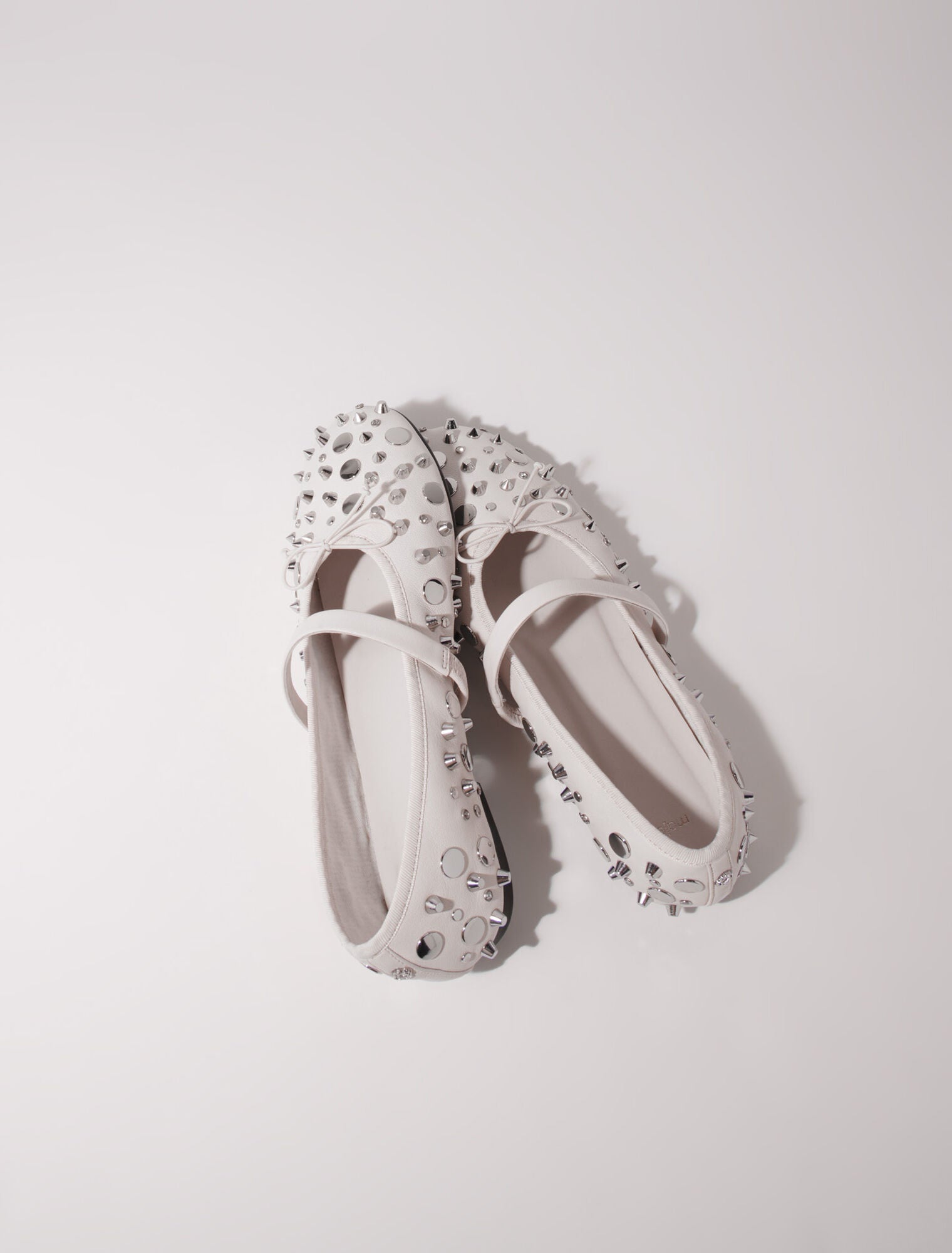 Vanilla Ecru featured-Studded ballet flats