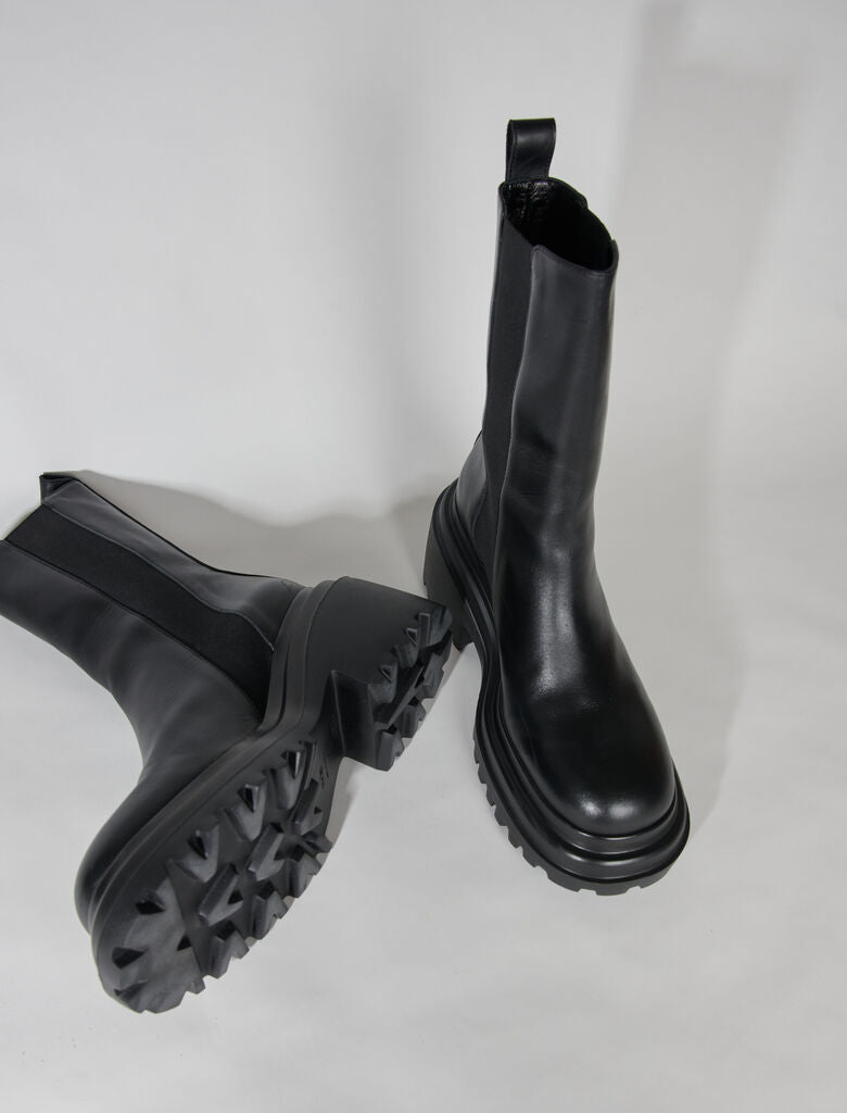 Black featured-Leather Ankle Boots