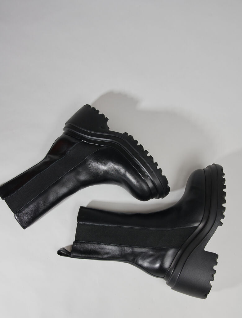 Black featured-Leather Ankle Boots