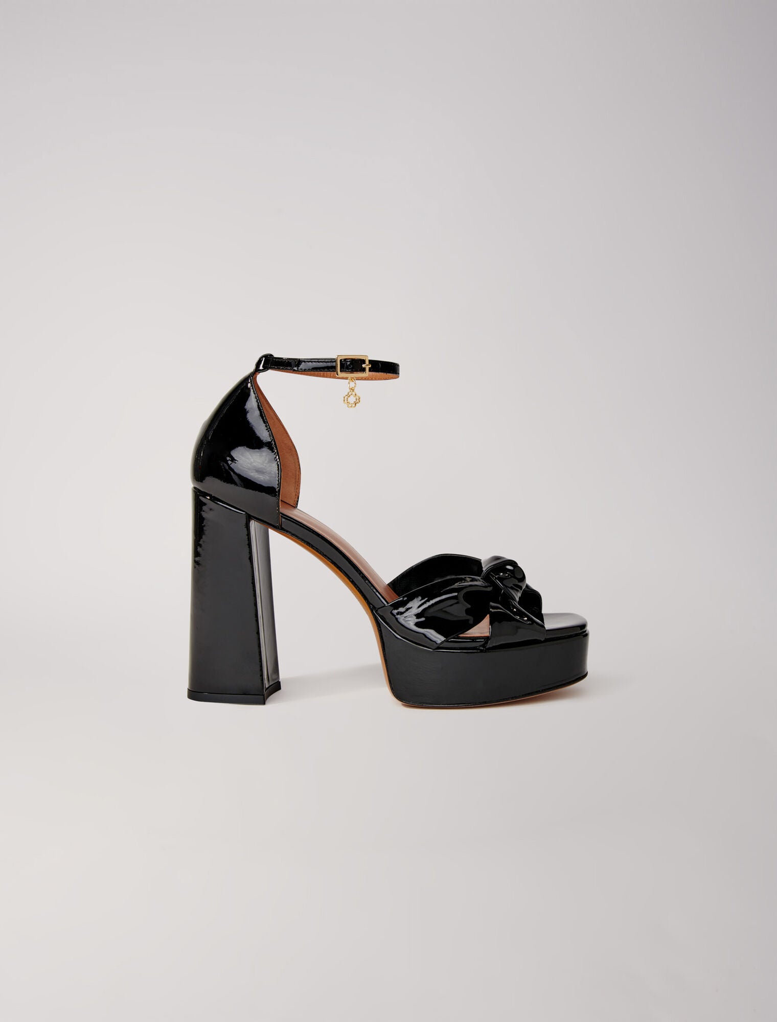 Black featured-Leather platform sandals