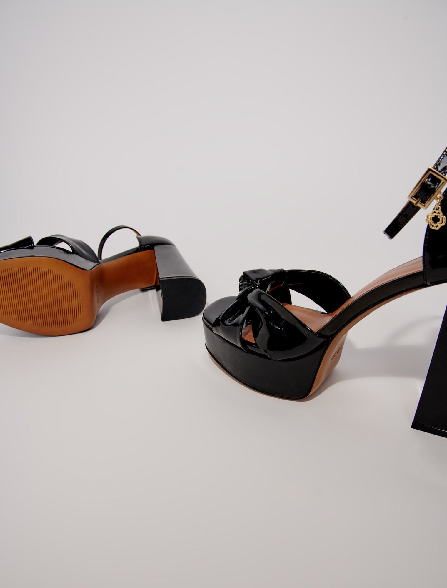 Black featured-Leather platform sandals