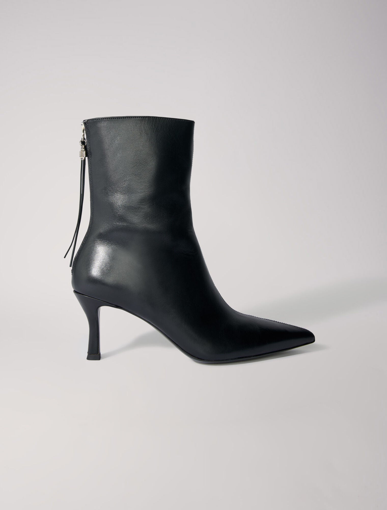 Black featured-Leather ankle boots