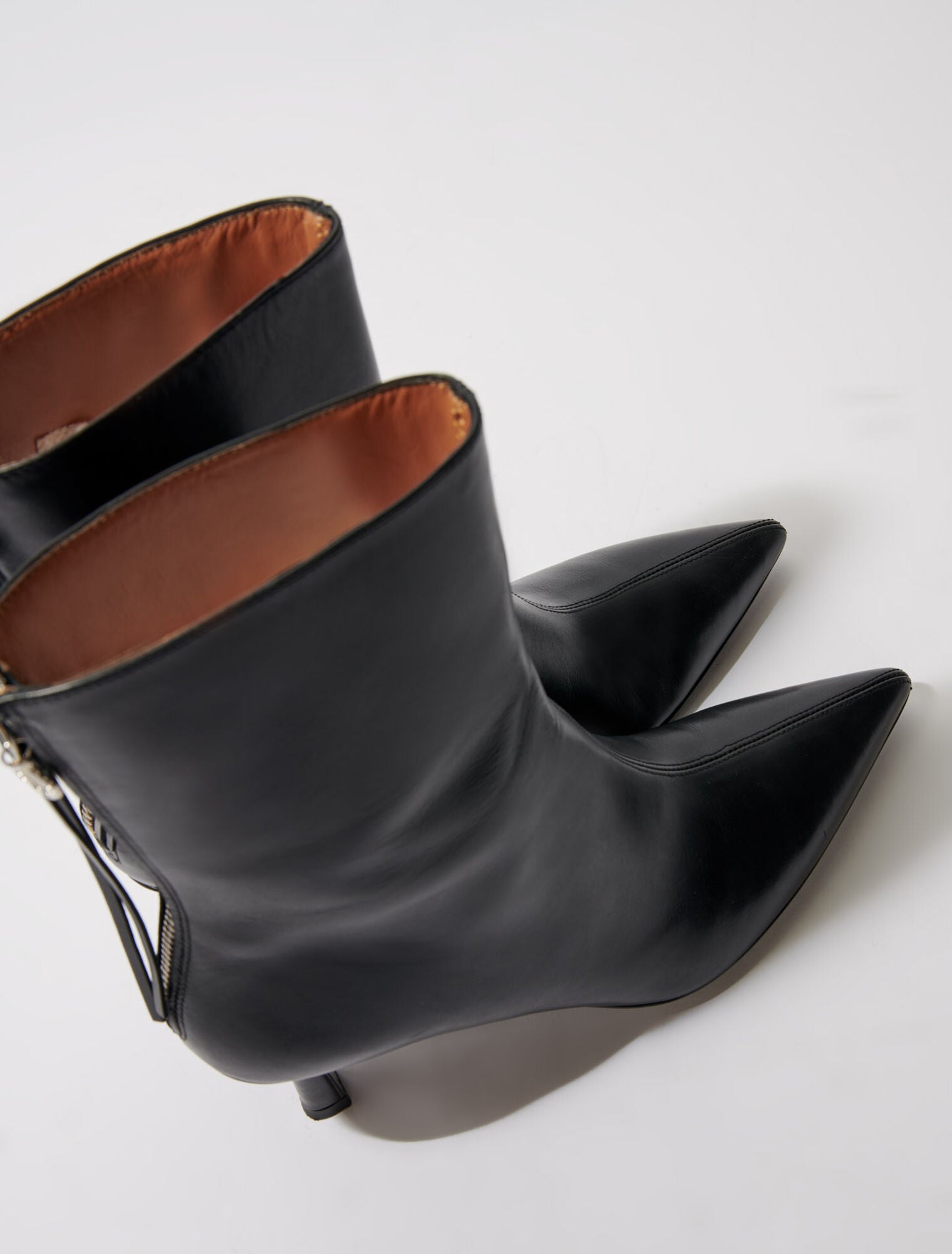 Black featured-Leather ankle boots