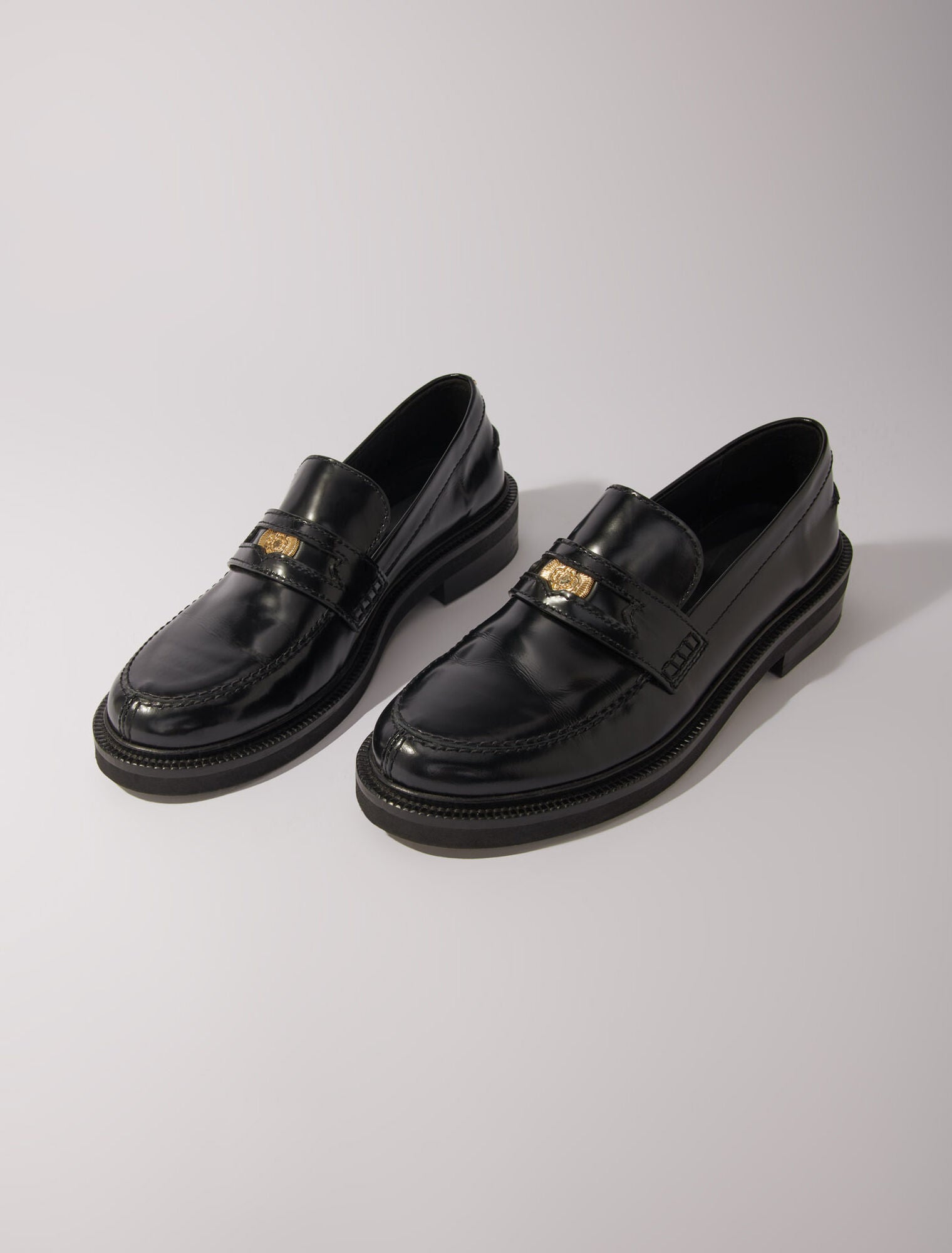 Black featured-Leather loafers