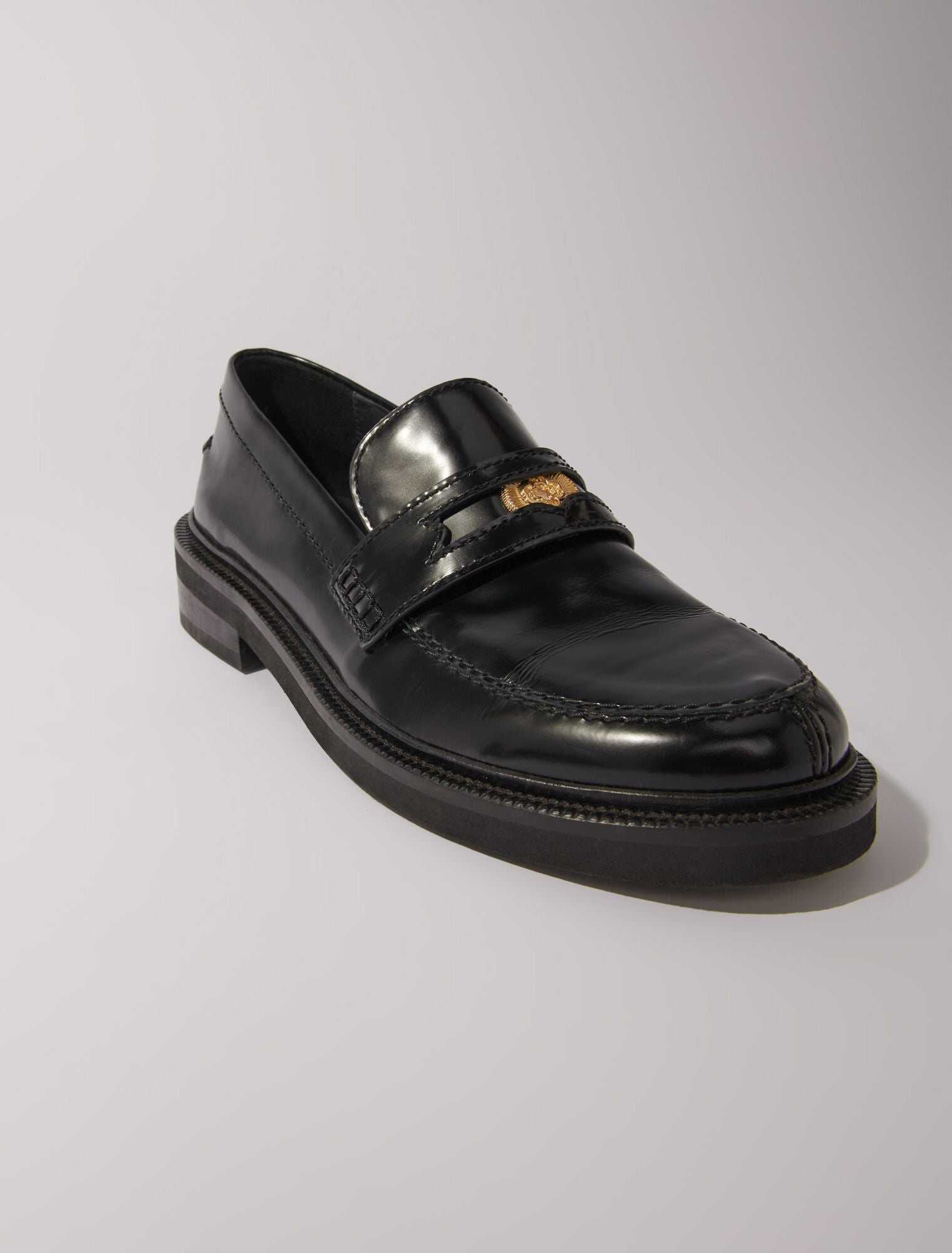 Black featured-Leather loafers