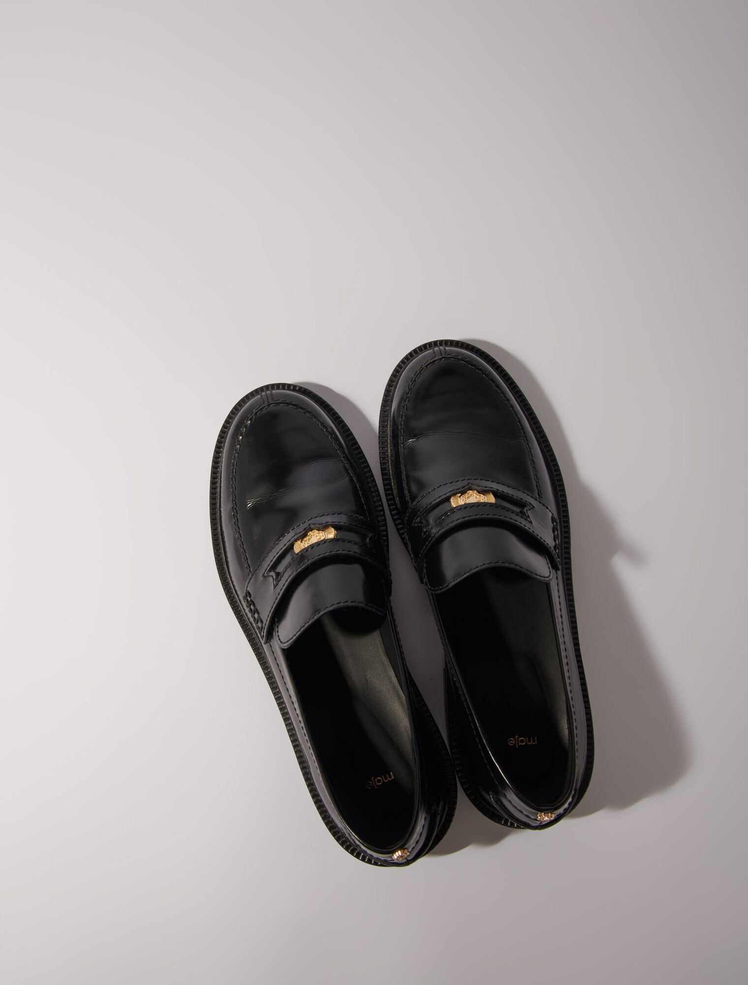 Black featured-Leather loafers