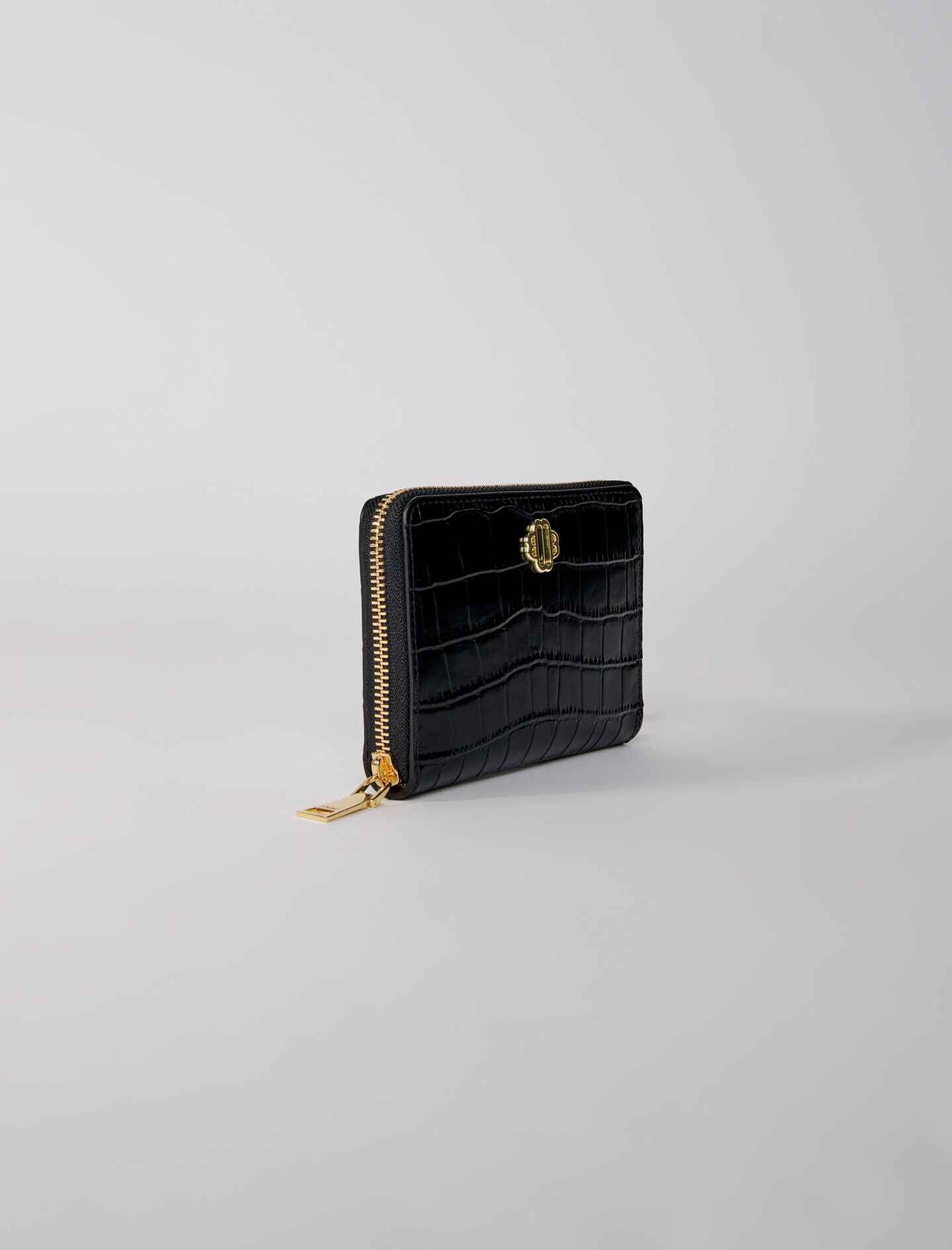 Black featured-leather wallet