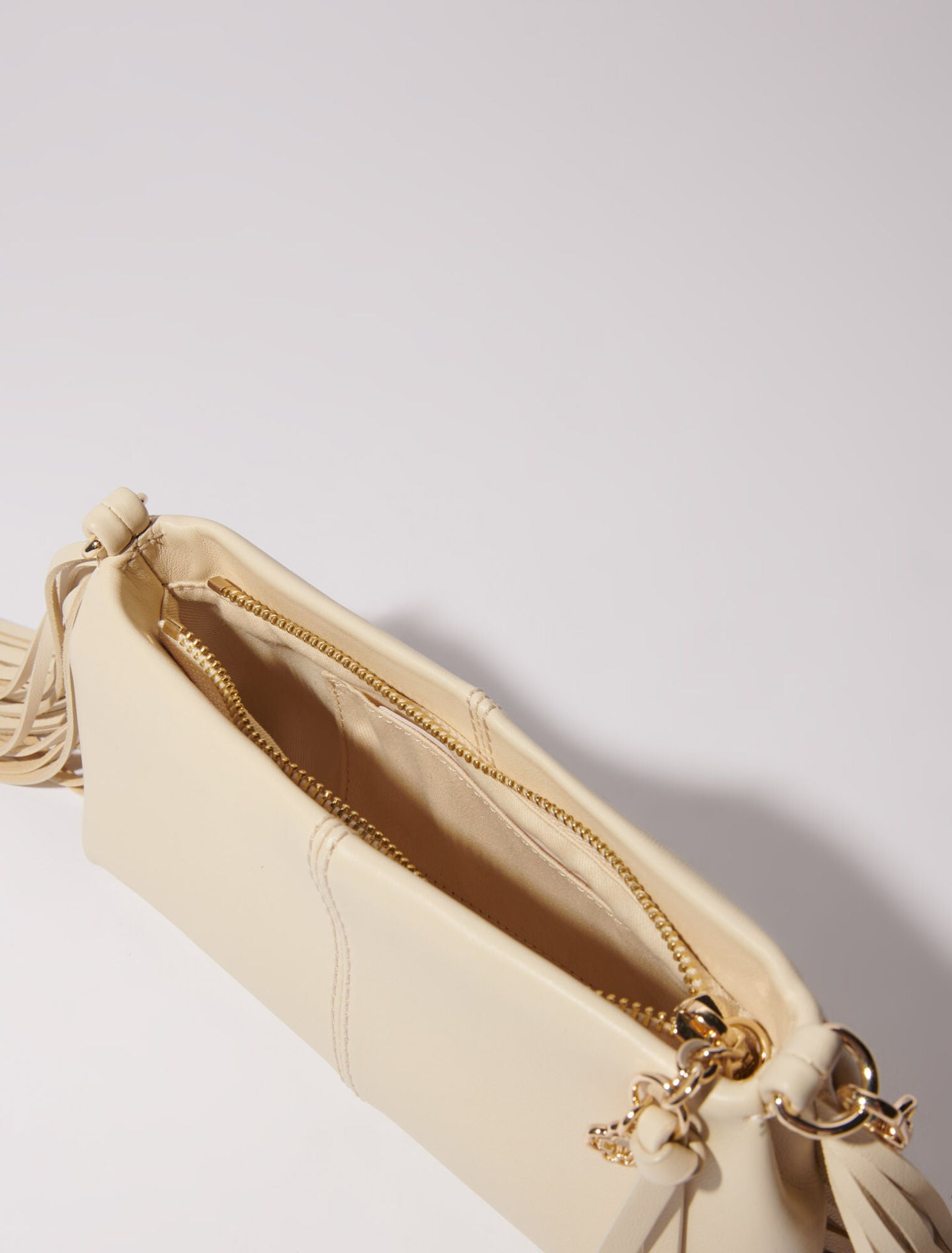 Vanilla Ecru featured-Miss M plain leather clutch bag