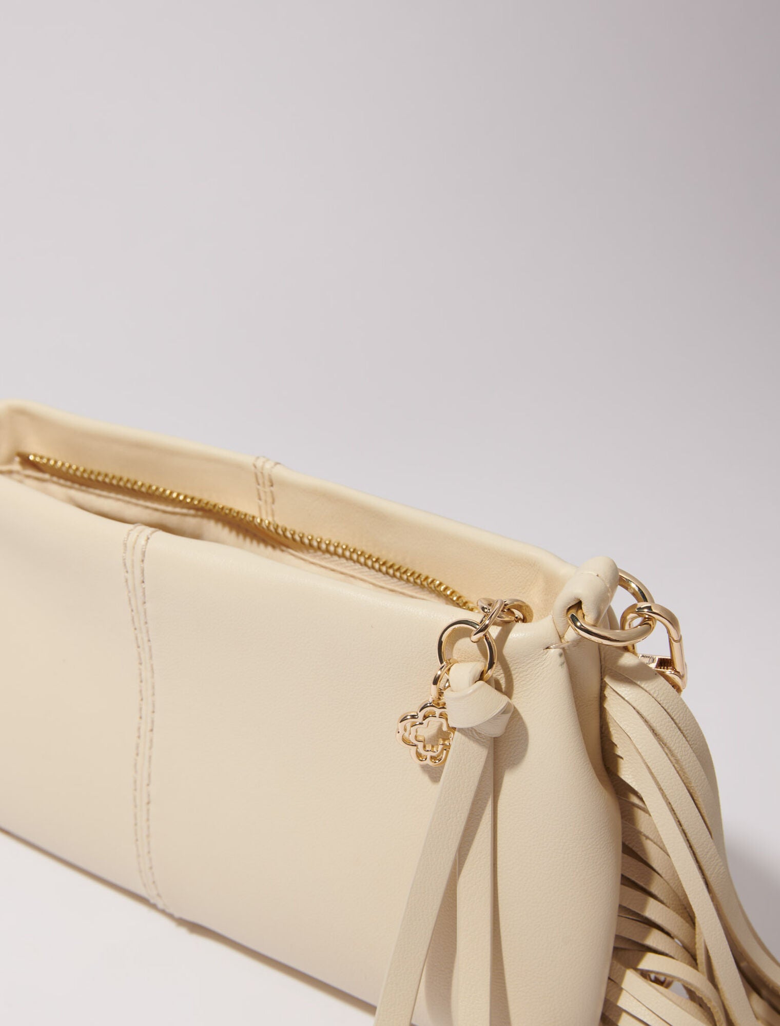 Vanilla Ecru featured-Miss M plain leather clutch bag