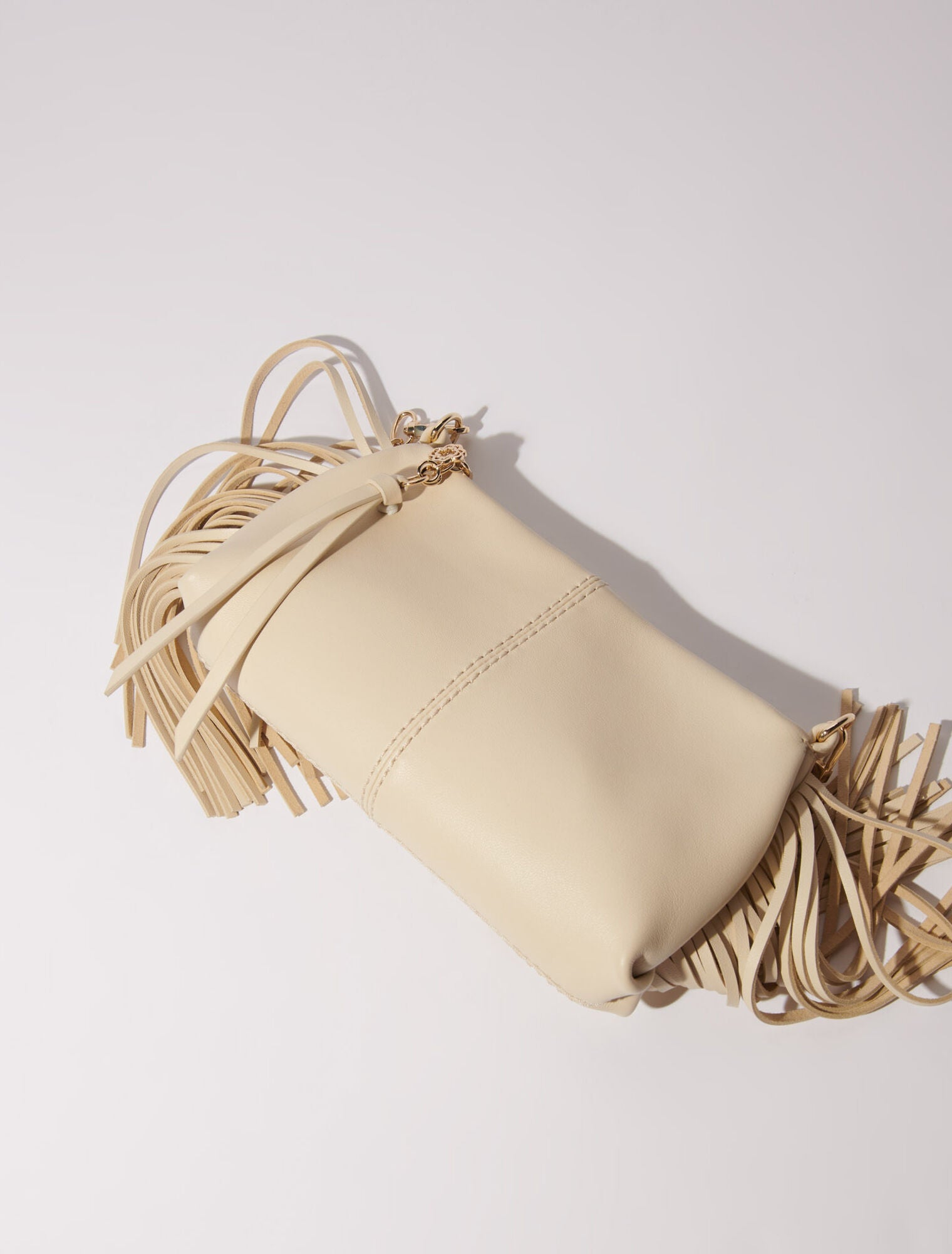 Vanilla Ecru featured-Miss M plain leather clutch bag