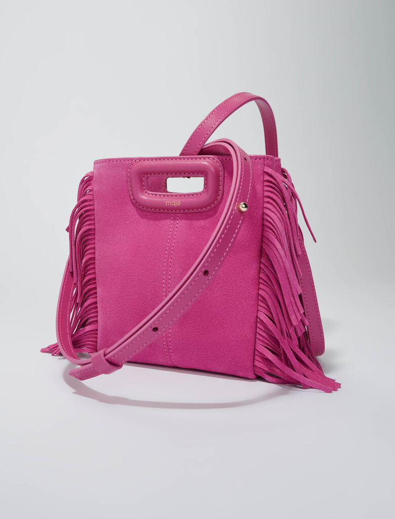 Dark pink featured-M mini suede bag