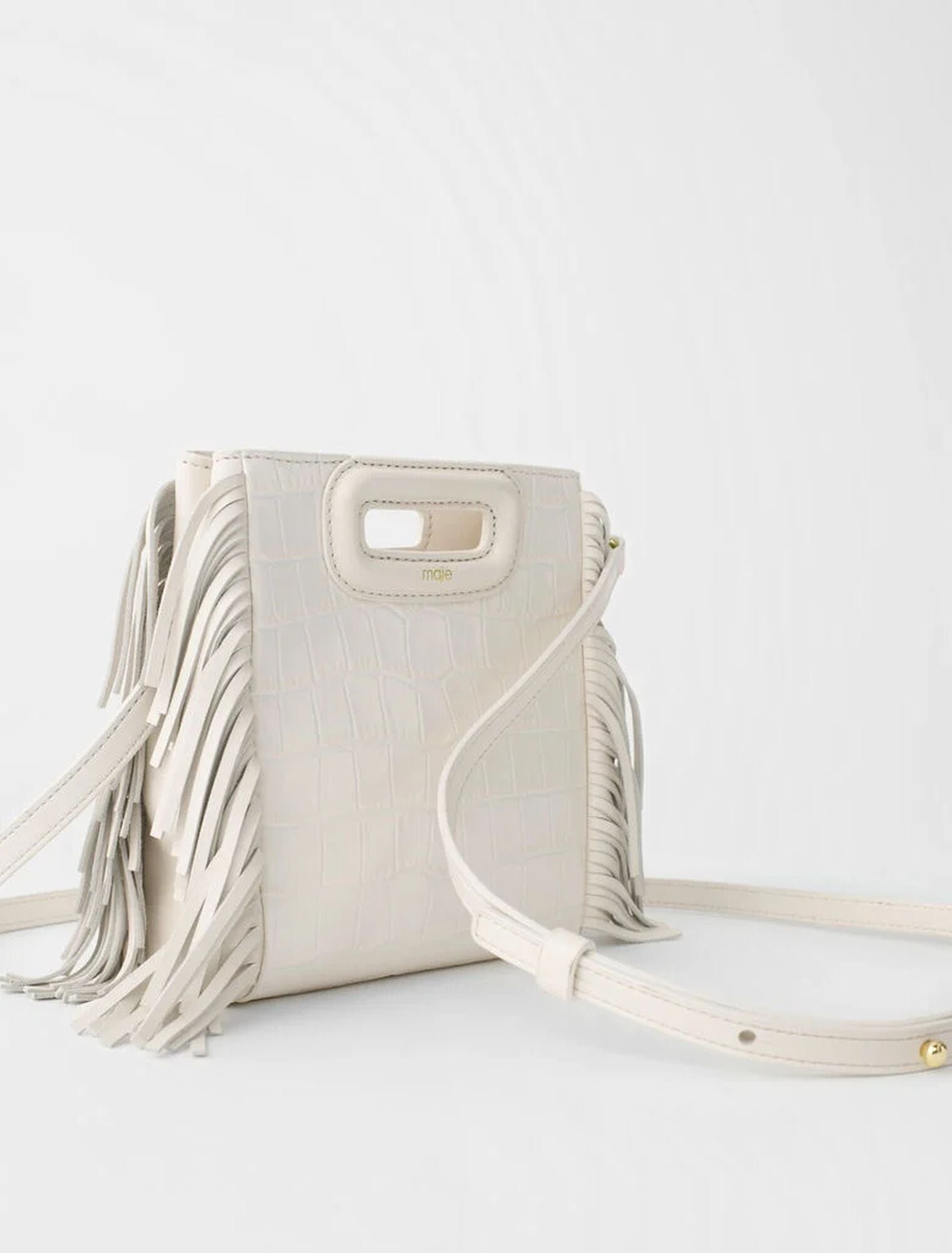 Vanilla Ecru featured-Mini embossed-leather M bag with chain