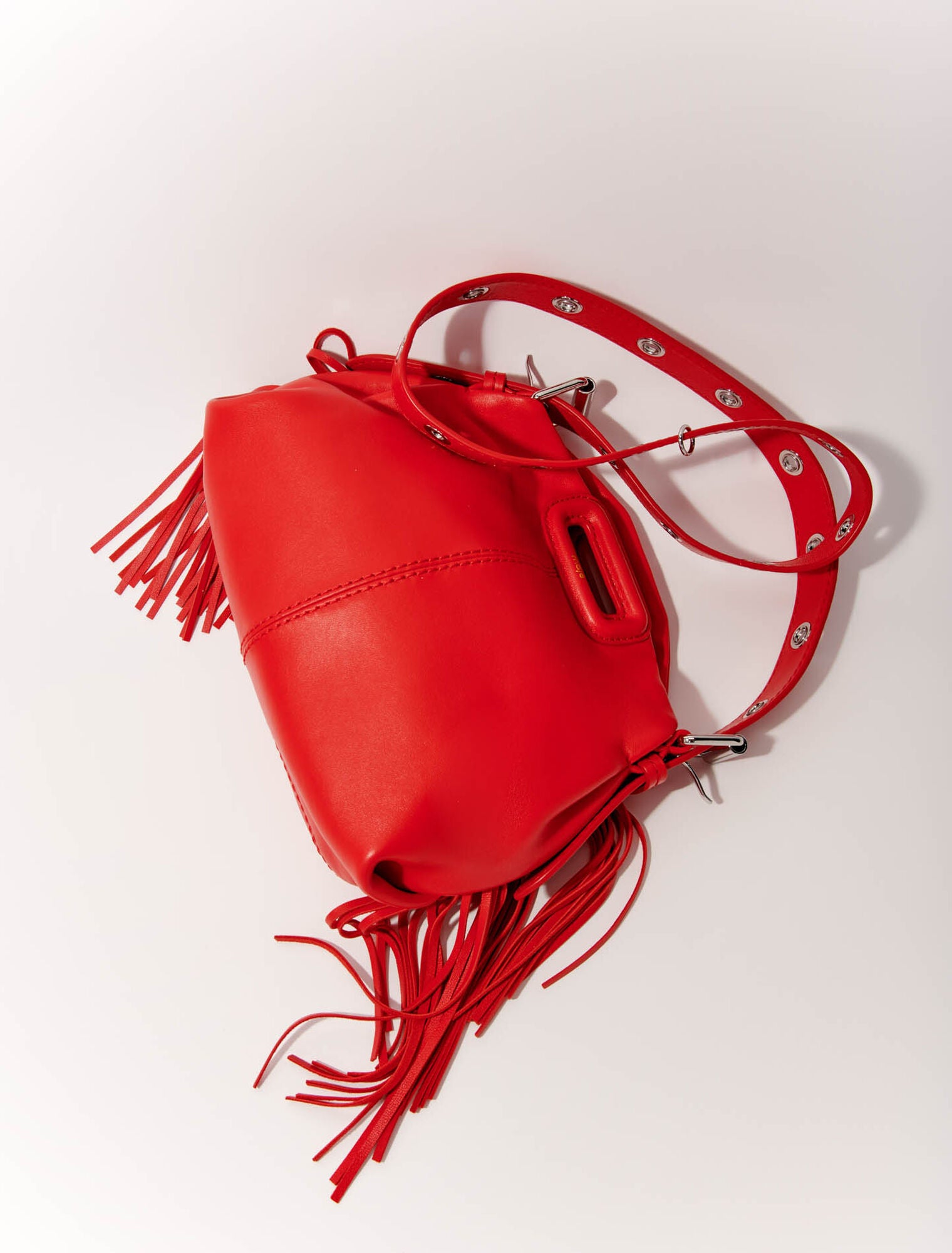 Red featured-Smooth leather mini Miss M bag