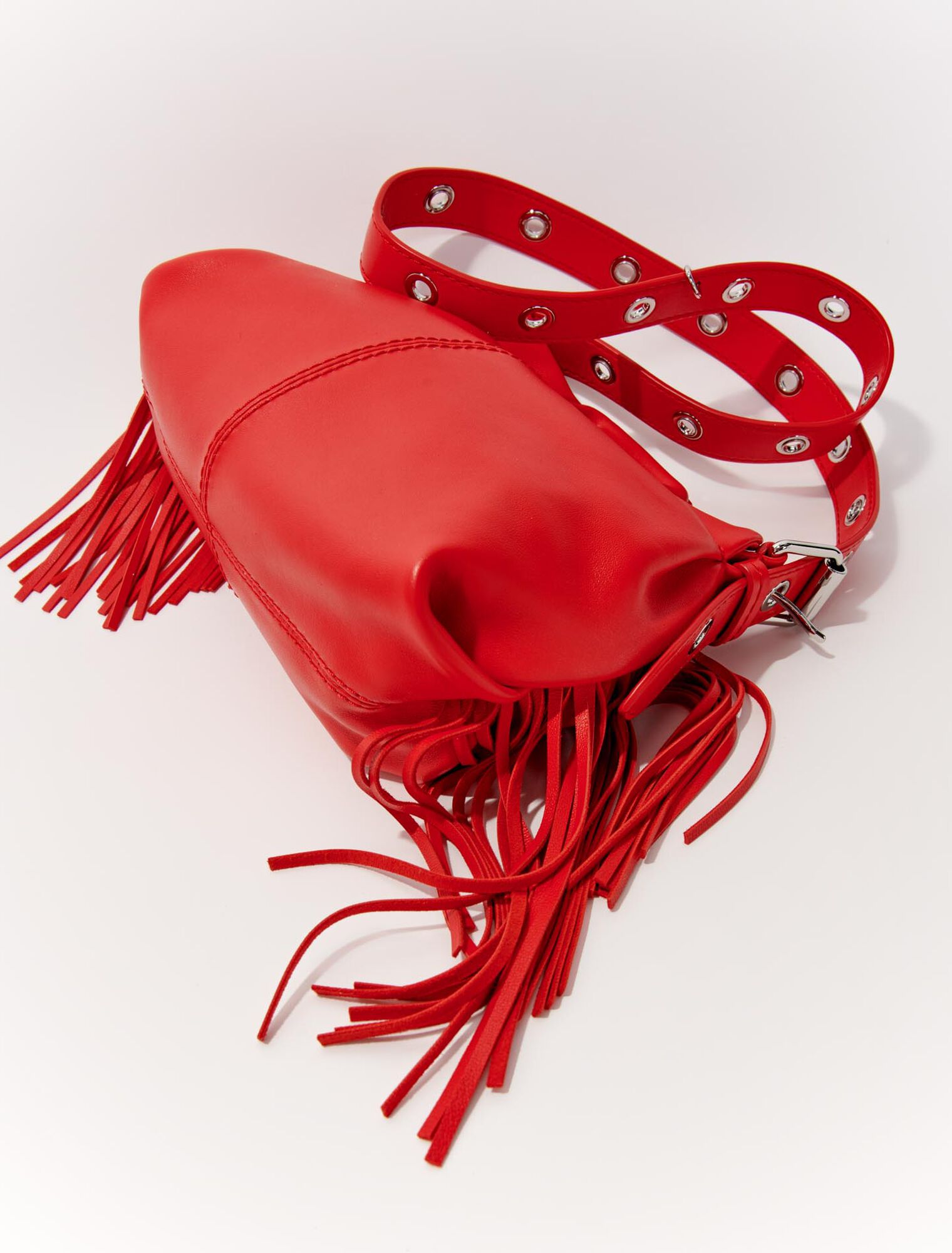 Red featured-Smooth leather mini Miss M bag