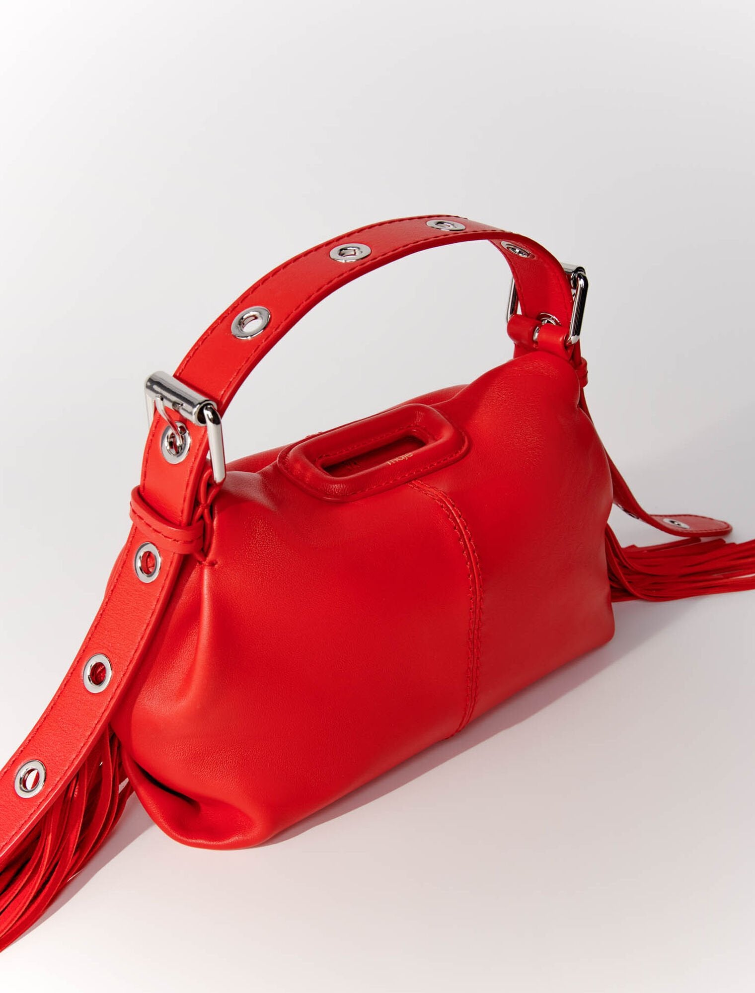 Red featured-Smooth leather mini Miss M bag