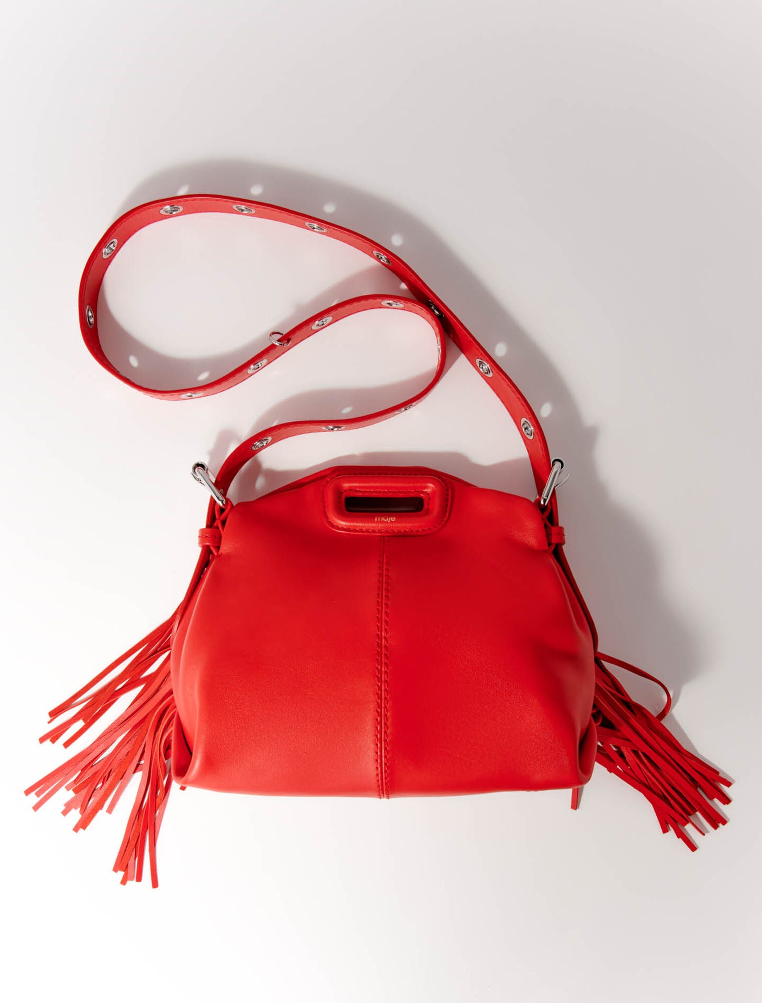 Red featured-Smooth leather mini Miss M bag