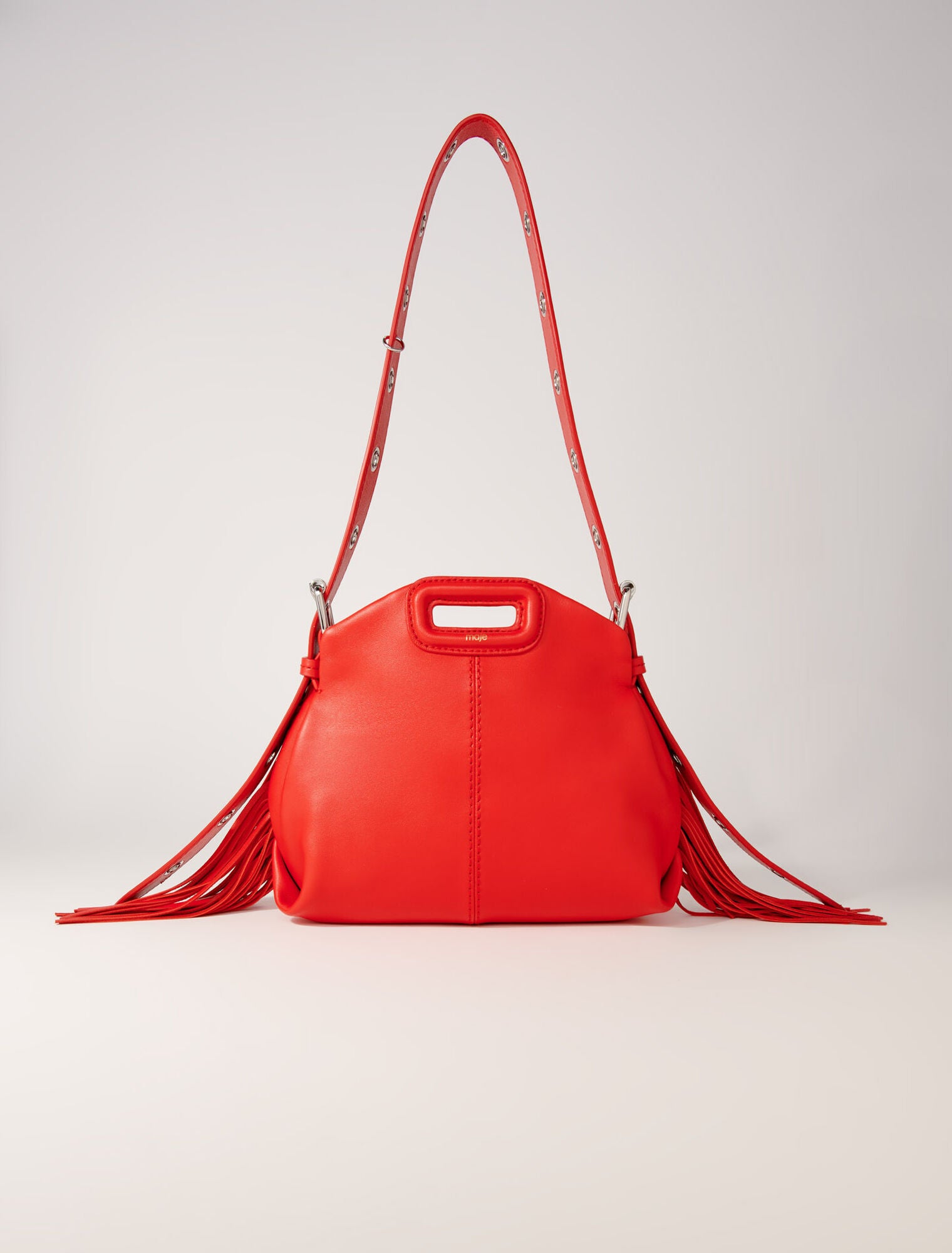 Red featured-Smooth leather mini Miss M bag