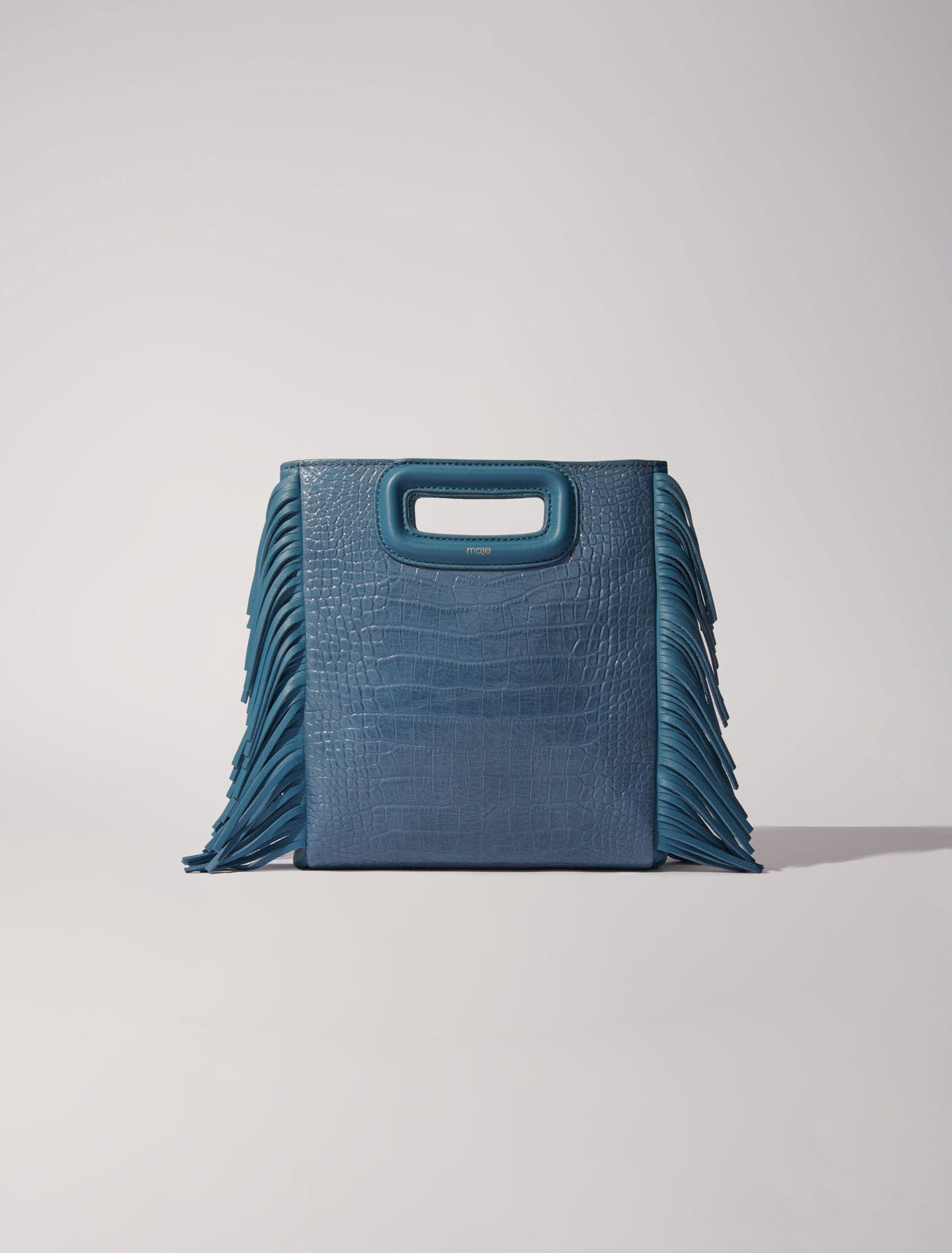 Blue / Grey-featured-Mock croc M bag