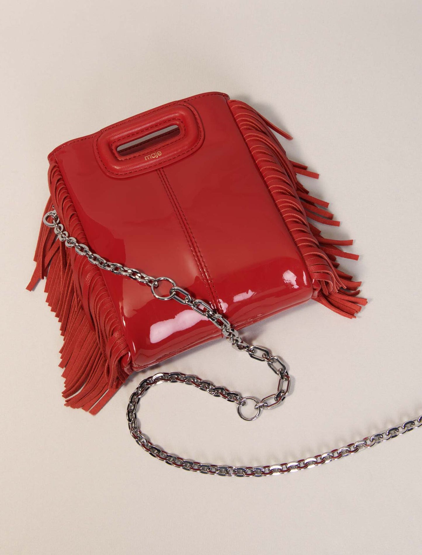 Red-Patent leather M Mini bag