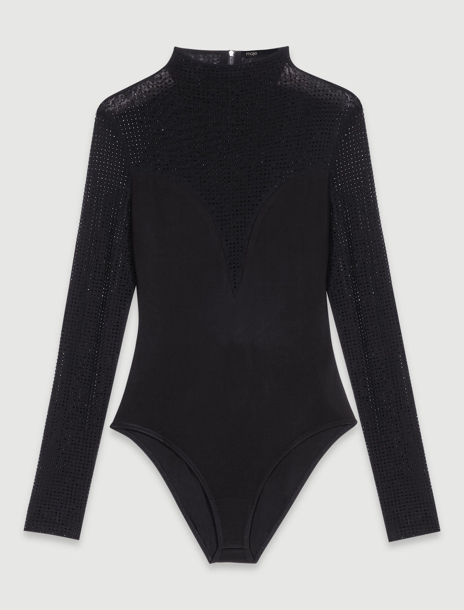 Black rhinestone bodysuit online