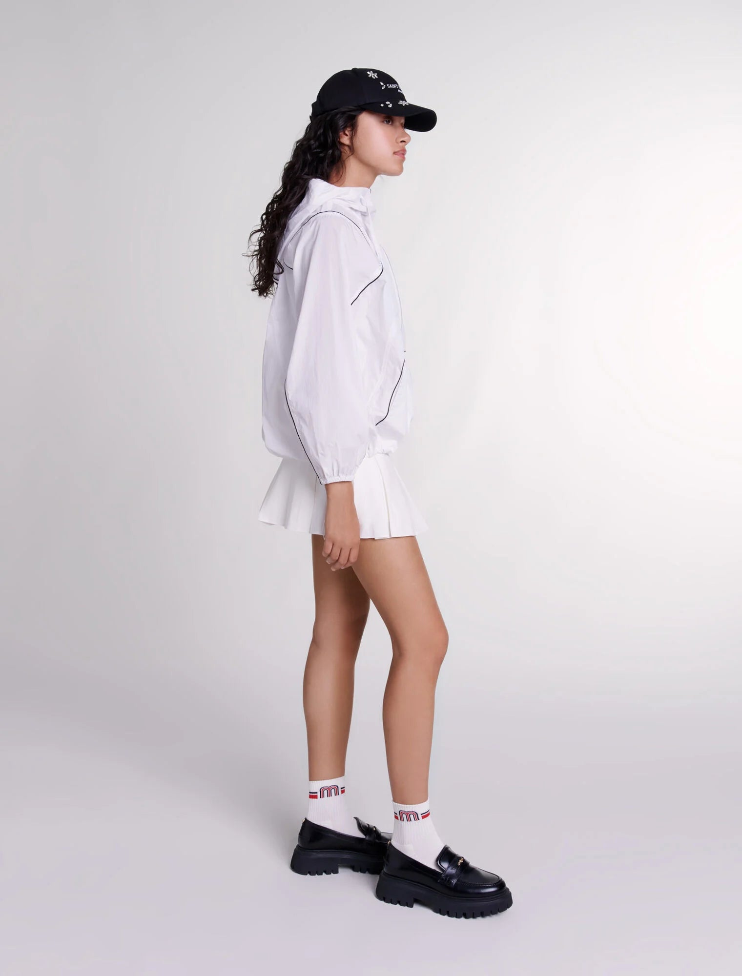 White featured-Hooded windbreaker