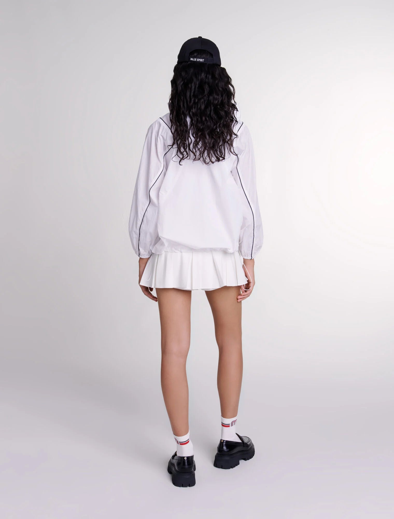 White featured-Hooded windbreaker