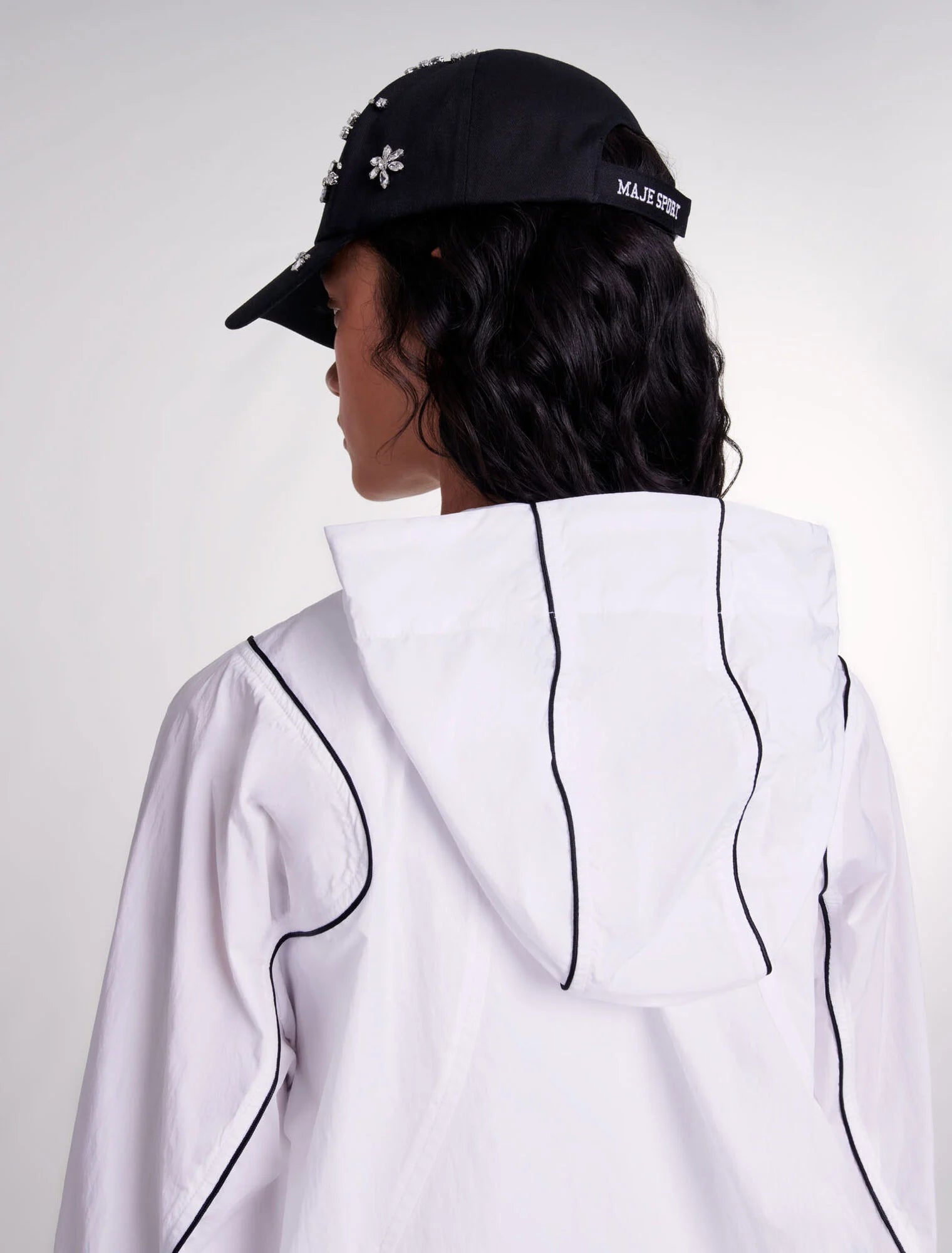 White featured-Hooded windbreaker