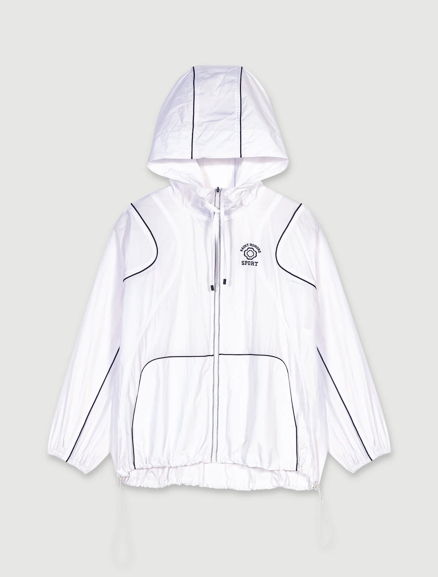 White featured-Hooded windbreaker