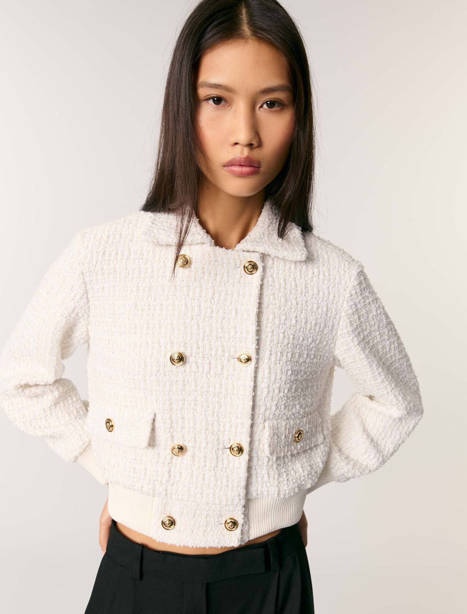 Ecru Short tweed jacket