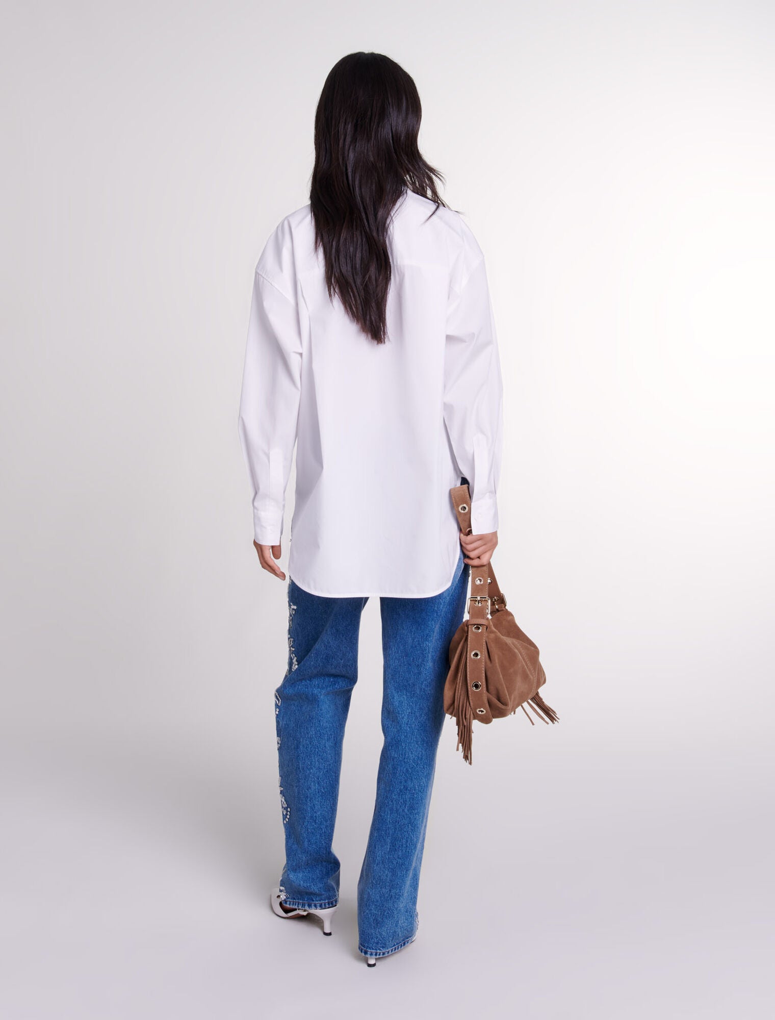 White-Oversized poplin shirt