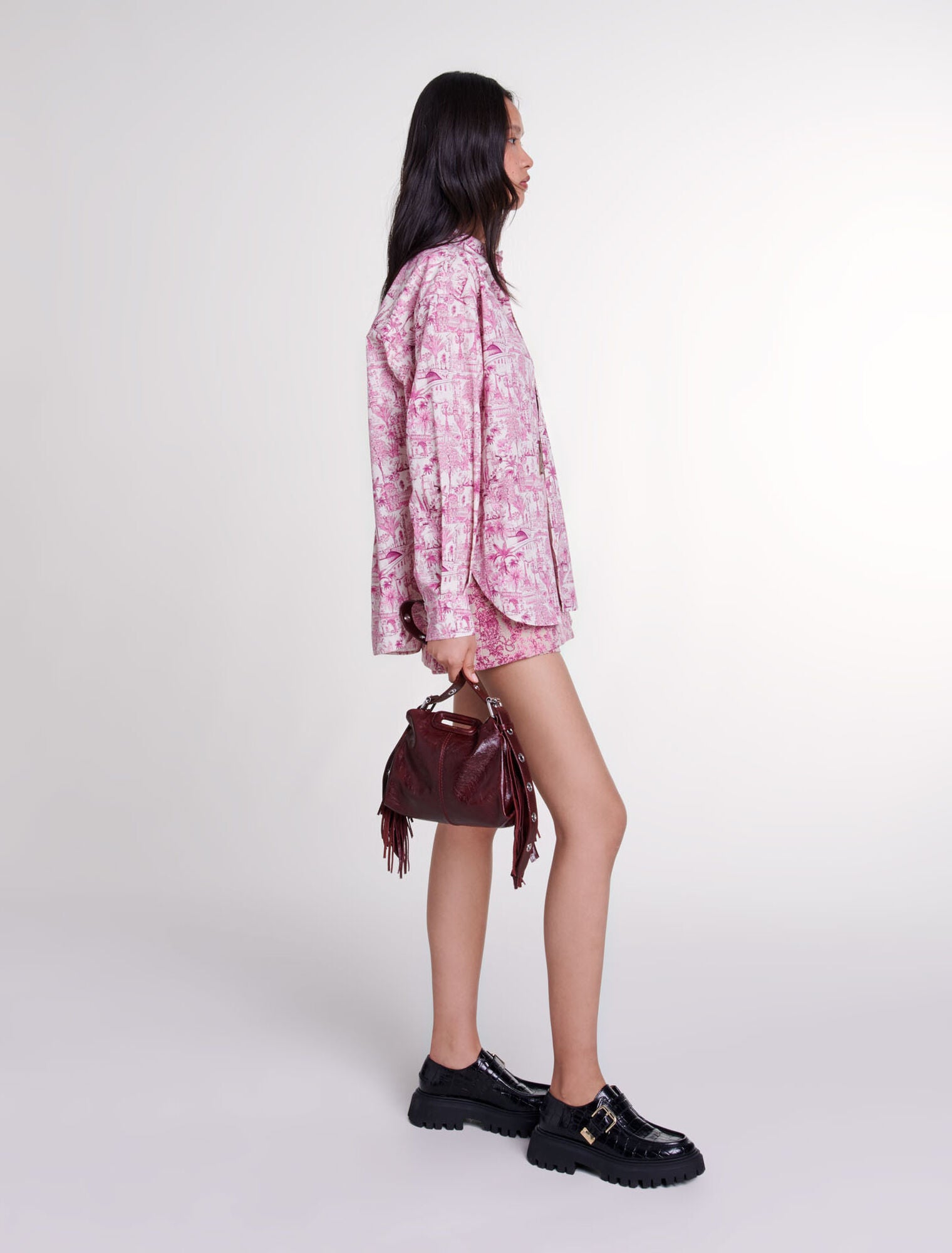 Paris pink print featured-Oversize patterned shirt