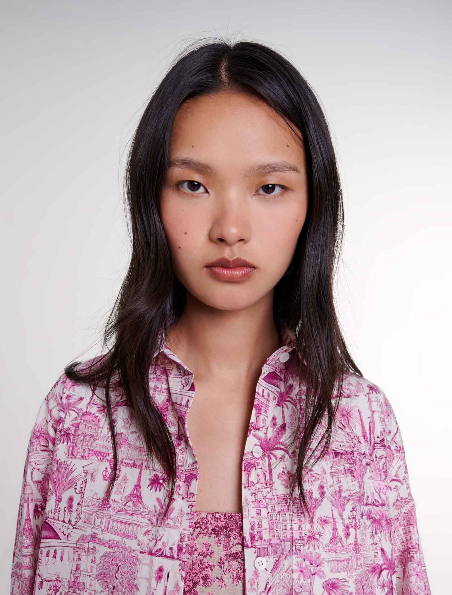 Paris pink print featured-Oversize patterned shirt