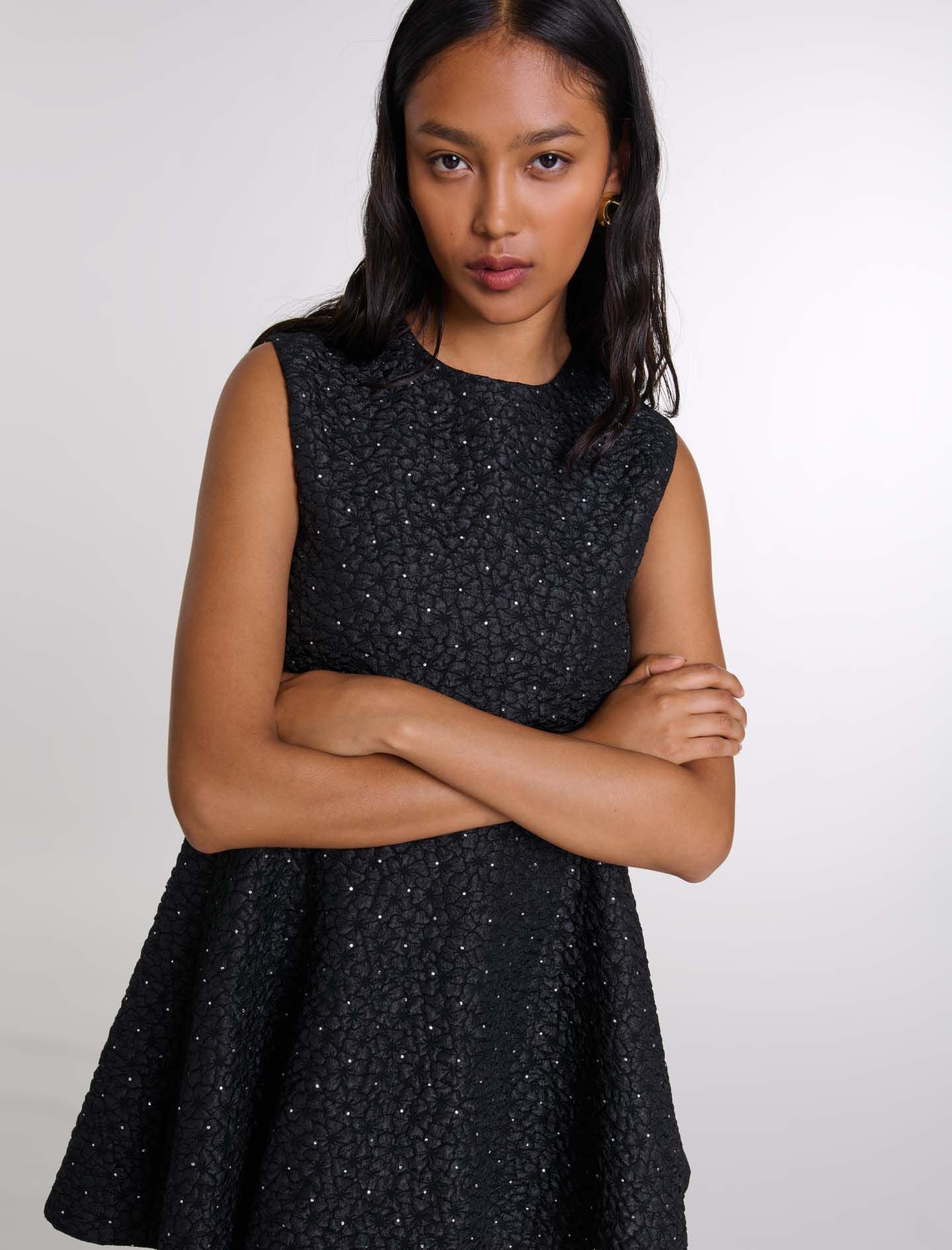 Black   Rhinestone playsuit dress