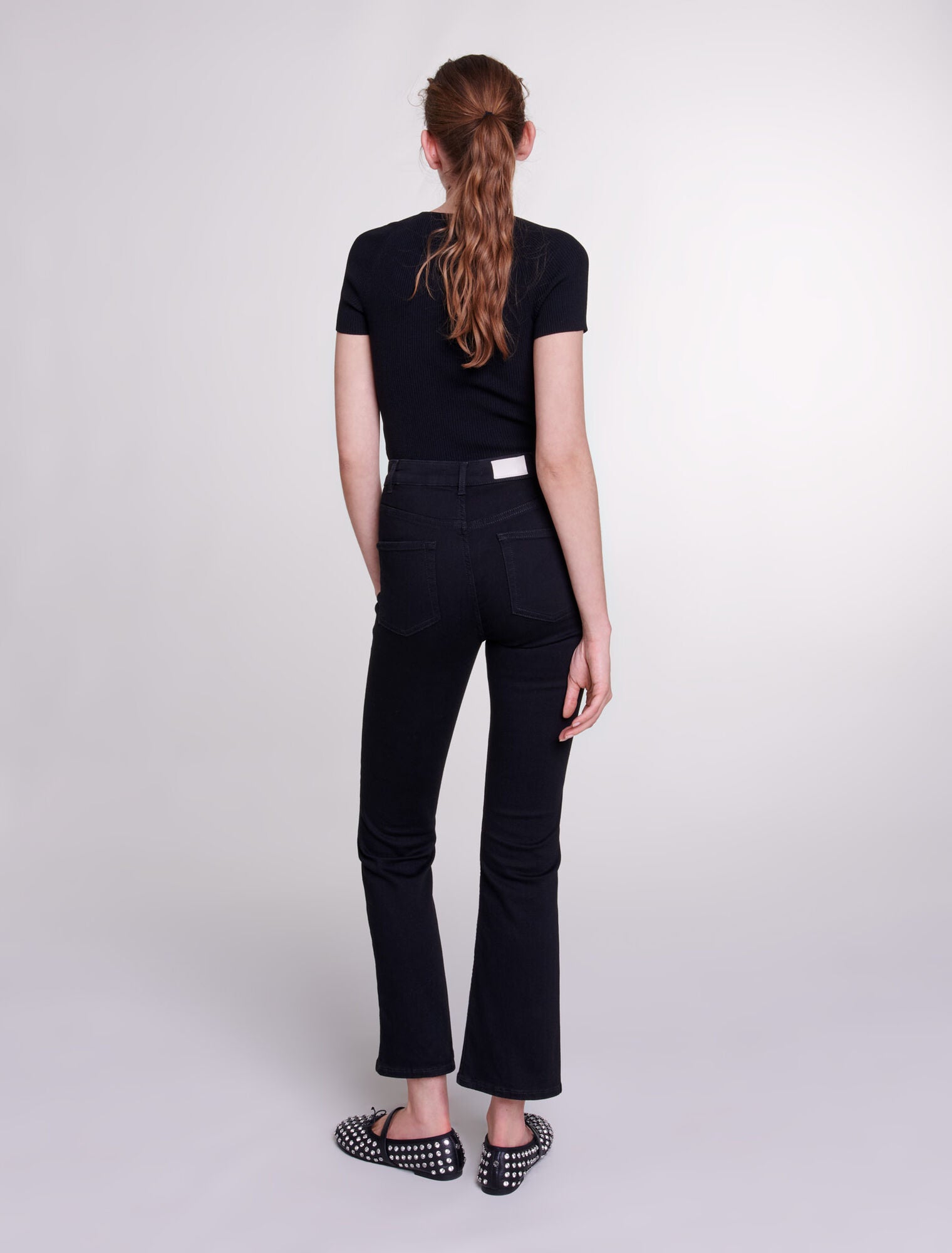 Black featured-Flared jeans