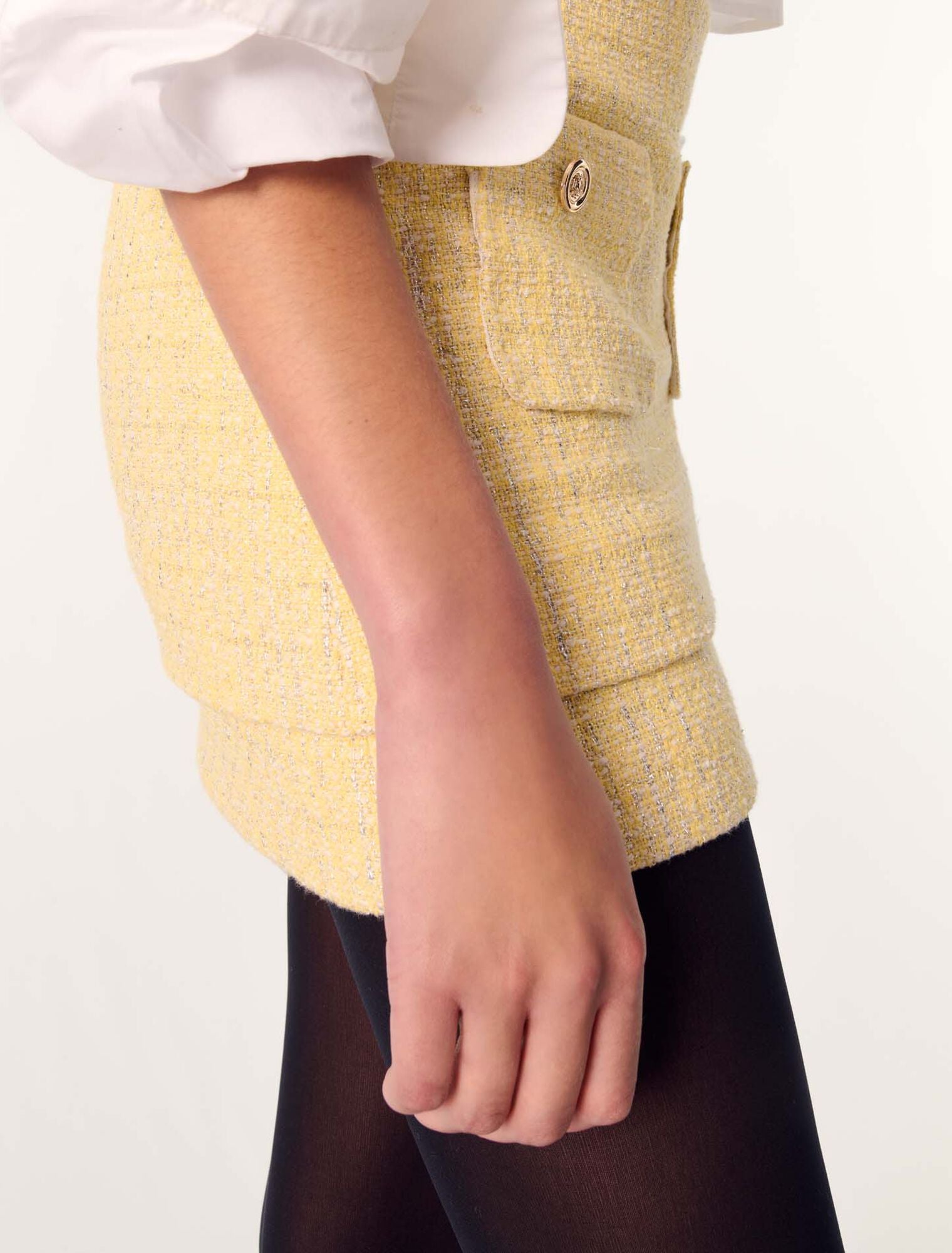 Yellow-Tweed mini skirt